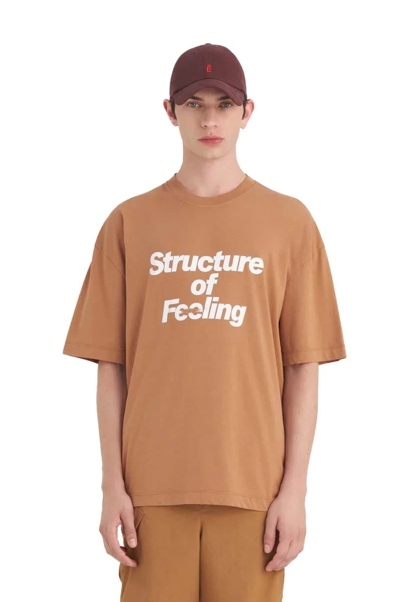 Relaxed Fit "Structure" Short Sleeve T-shirt - Camel Gallery