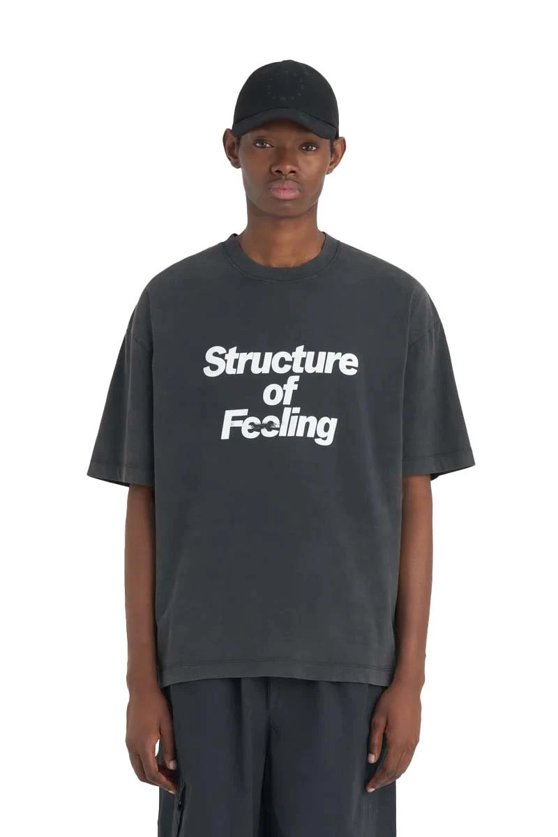 Relaxed Fit "Structure" Short Sleeve T-shirt - Black Gallery
