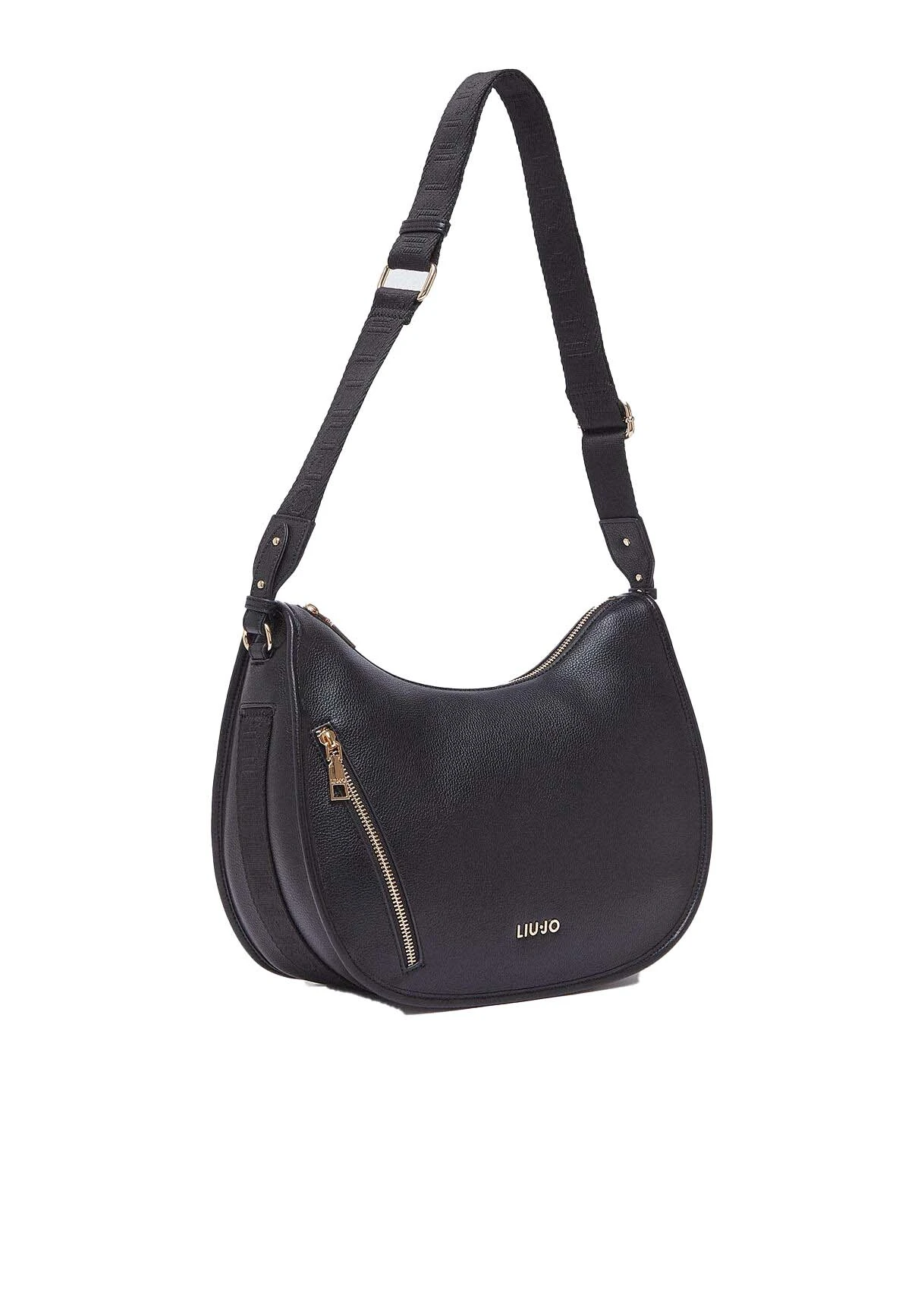 Leather Shoulder Bag with Side Zipper Detail Gallery