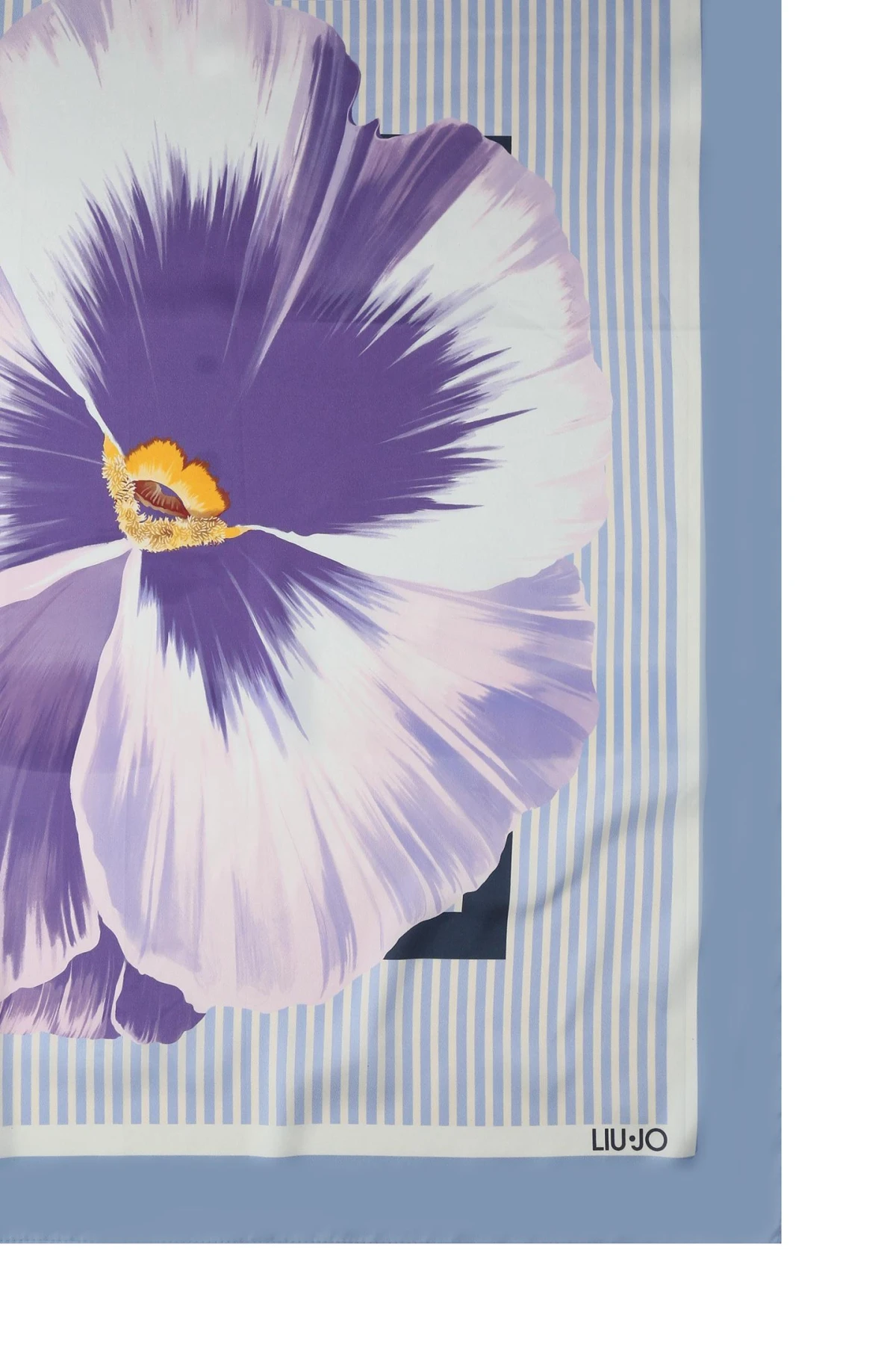 Lightweight Abstract Flower Print Scarf with Monogram Gallery