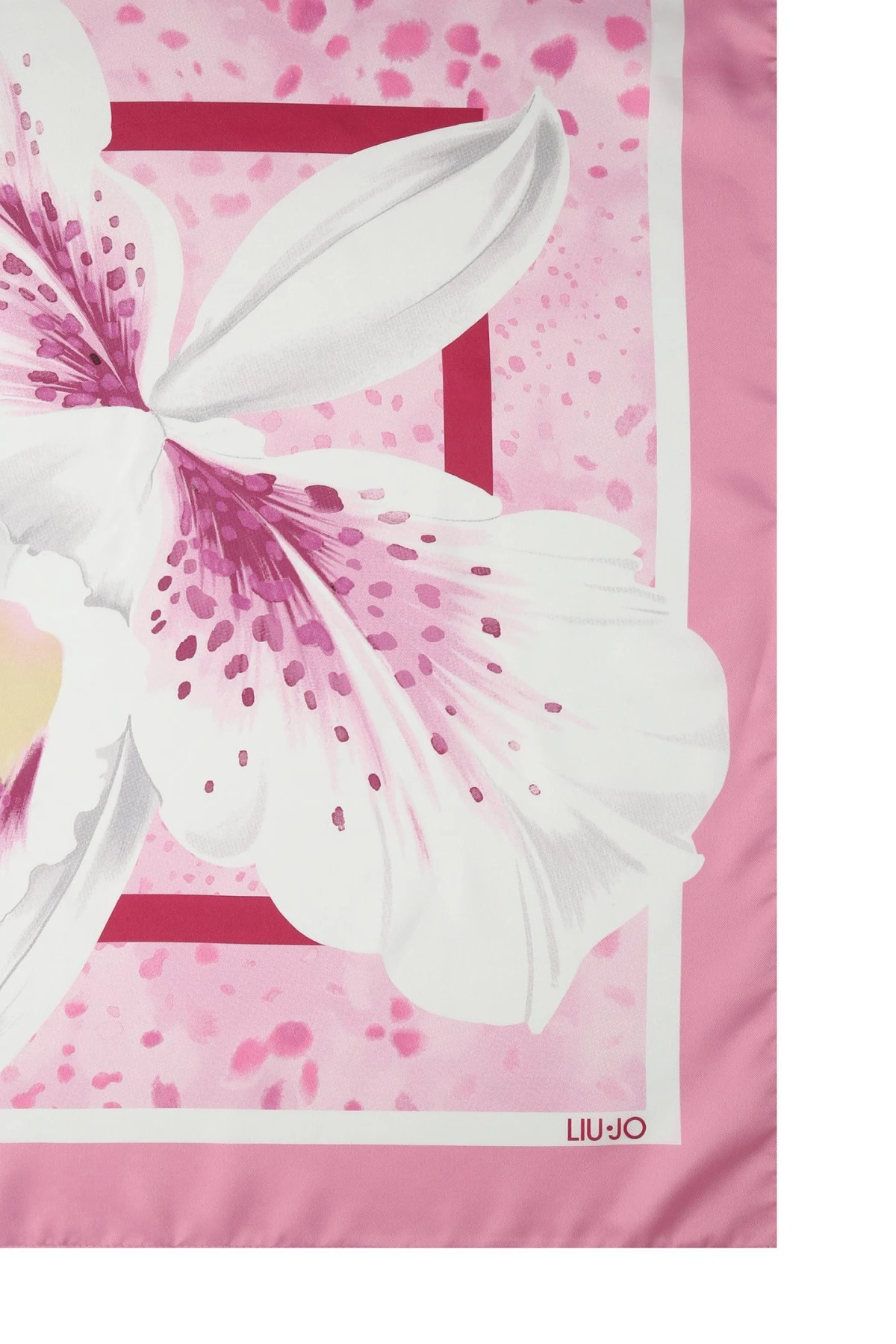 Lightweight Abstract Flower Print Scarf with Monogram Gallery