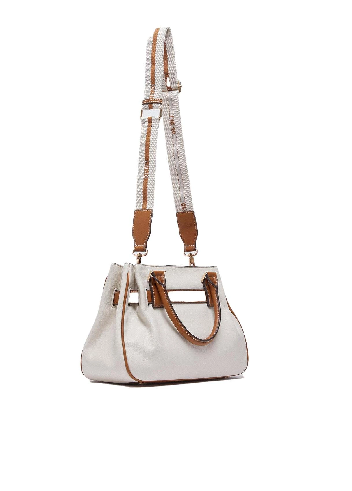 Grained Faux-Leather Tote Bag with Decorative Front Belt Gallery