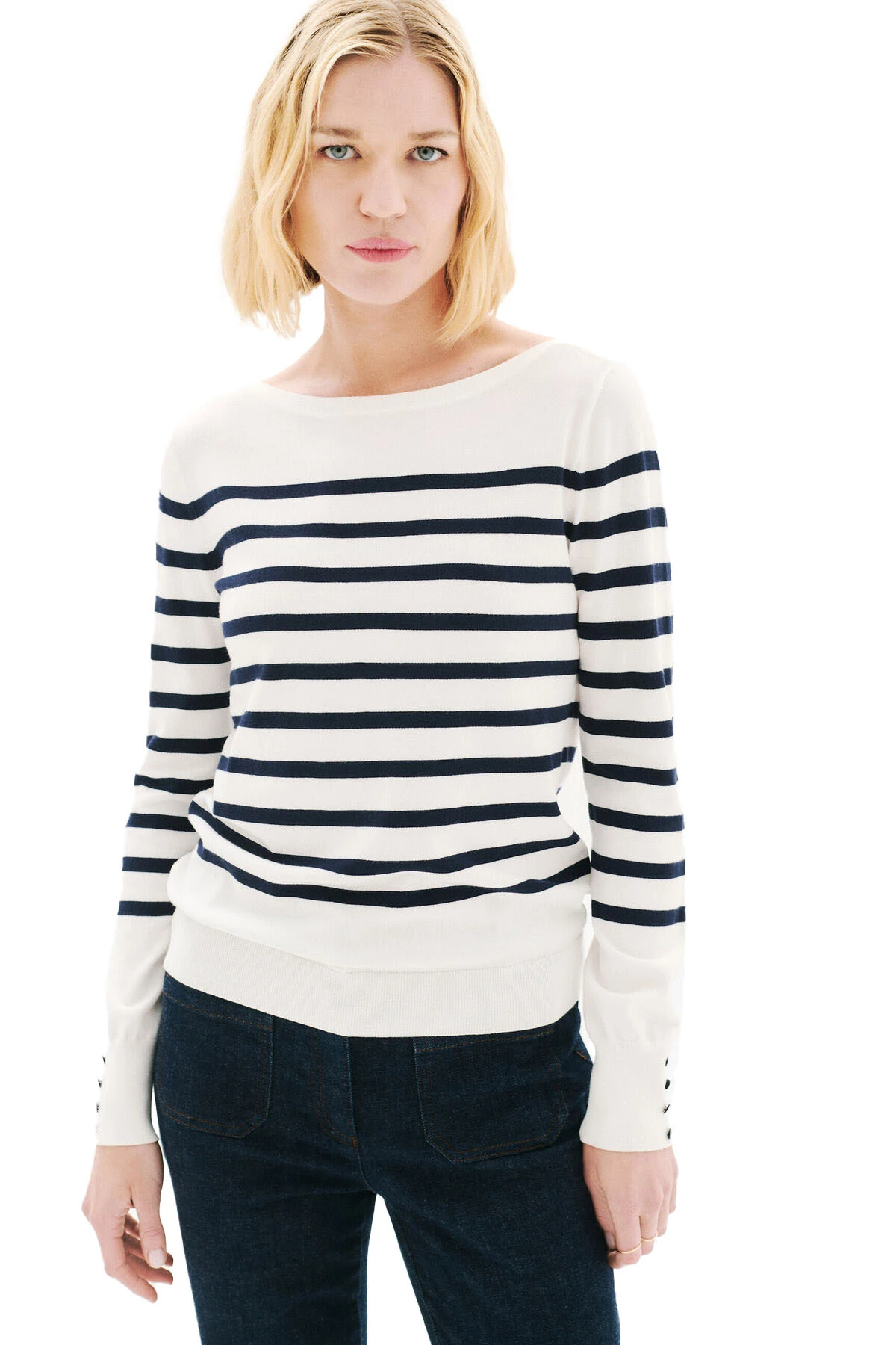 Striped Long Sleeve Knit Top Gallery