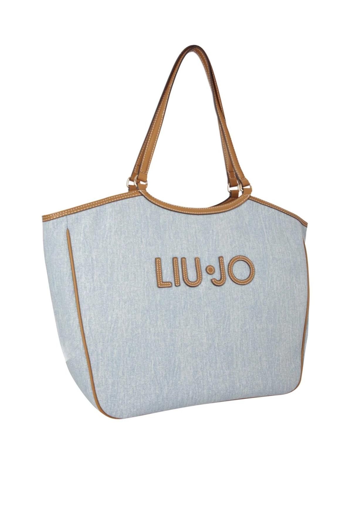 Denim Tote Bag with Contrasting Trim Gallery