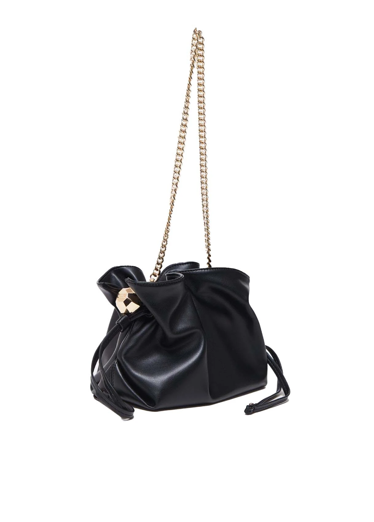 Ruched Leather Chain Crossbody Bag Gallery