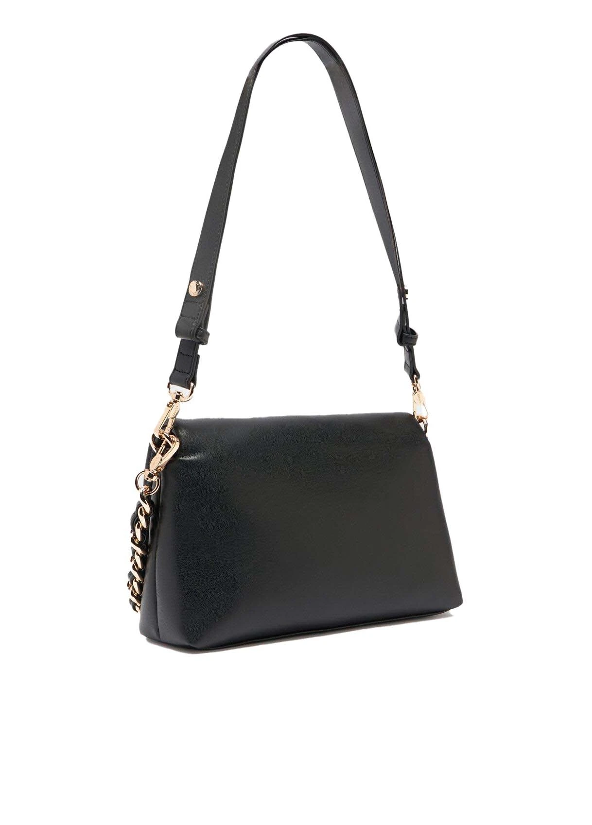 Padded Shoulder Bag with Gold Chain and Logo Hardware Gallery