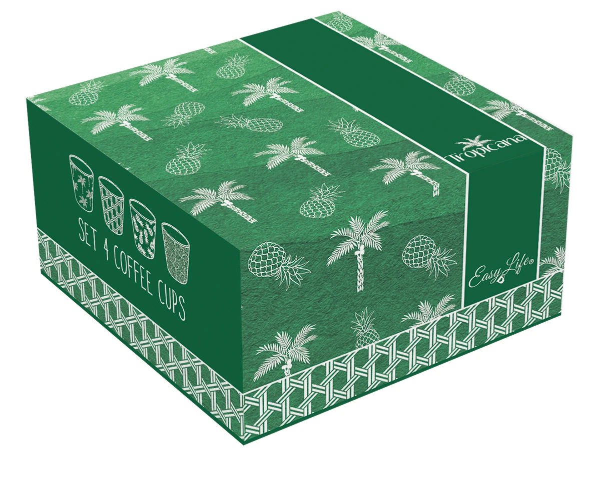 Set of 4 - Porcelain Coffee Cups 100 ml Green Gallery