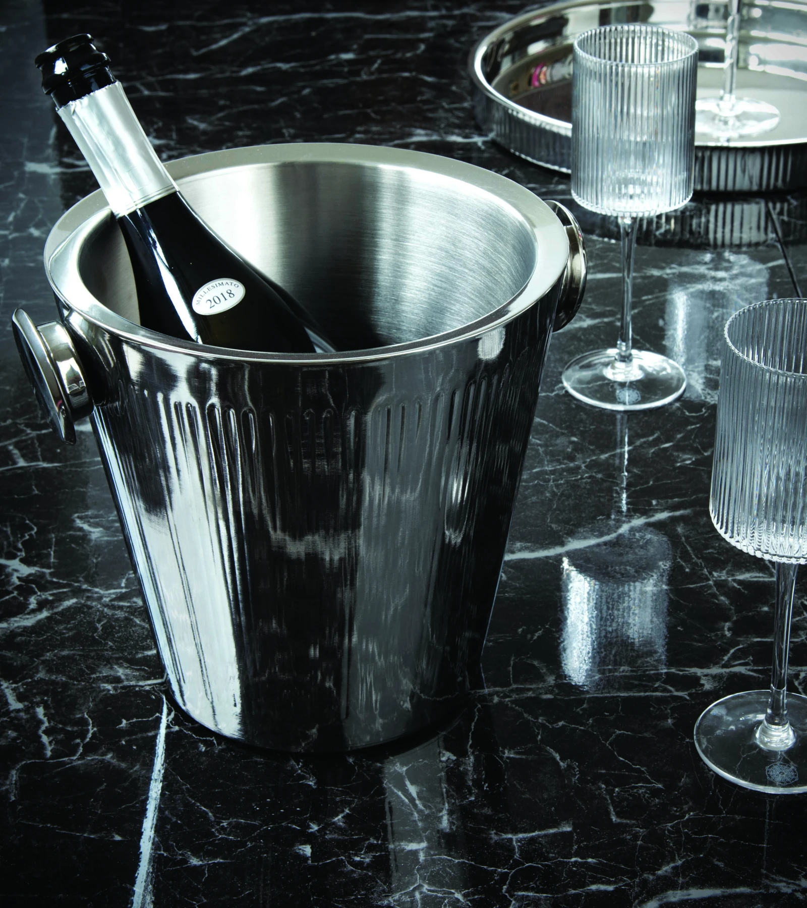 Double-wall Striped Champagne Bucket Ø 23cm H 23cm Gallery