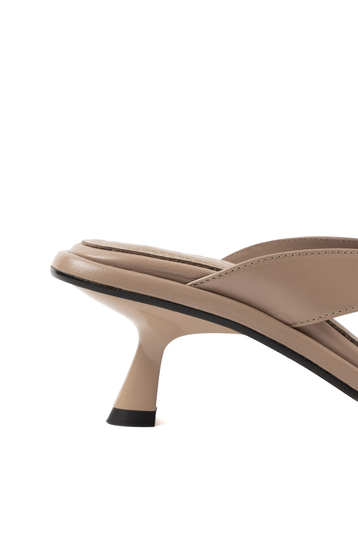 Leather Thong Heel with Gold Orb Detail Gallery