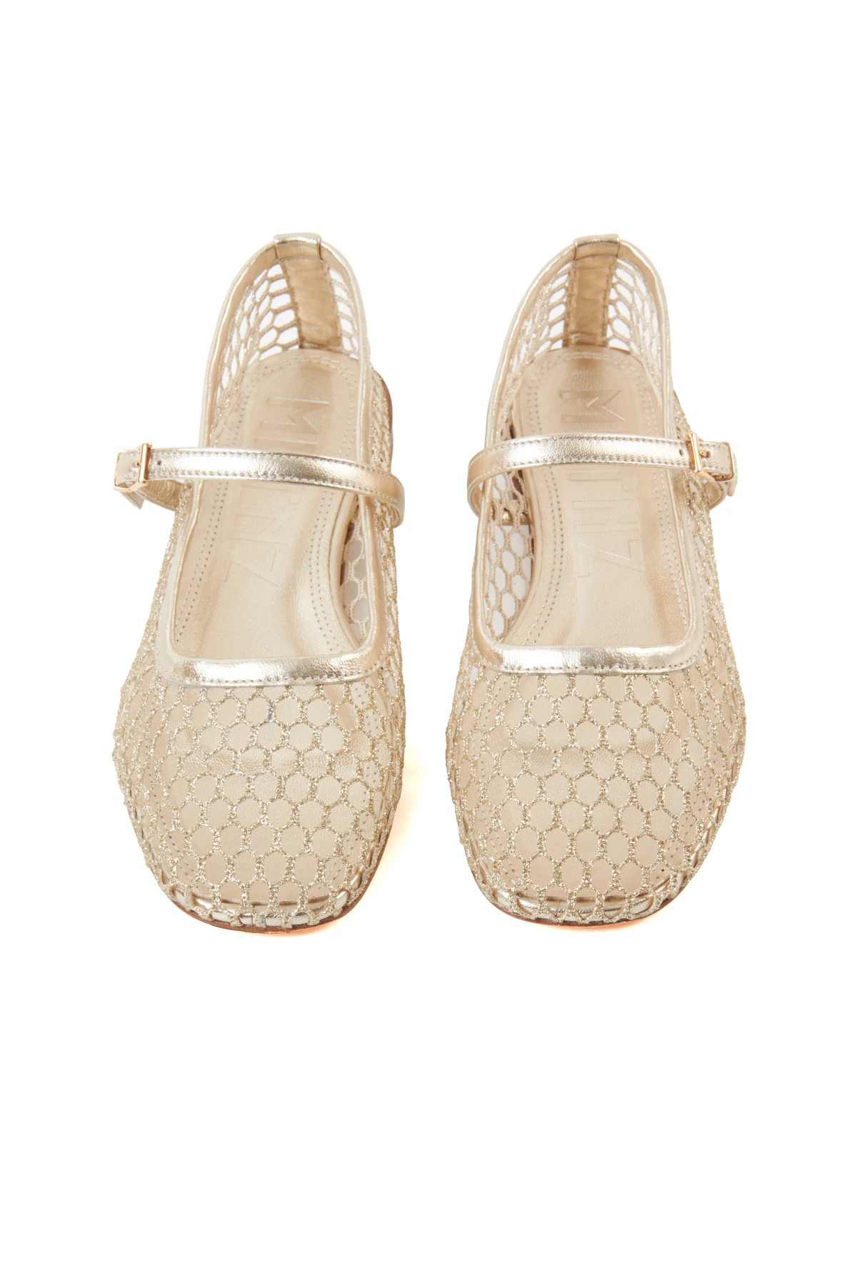 Gold Mesh Mary Jane Flat with Metallic Trim Gallery