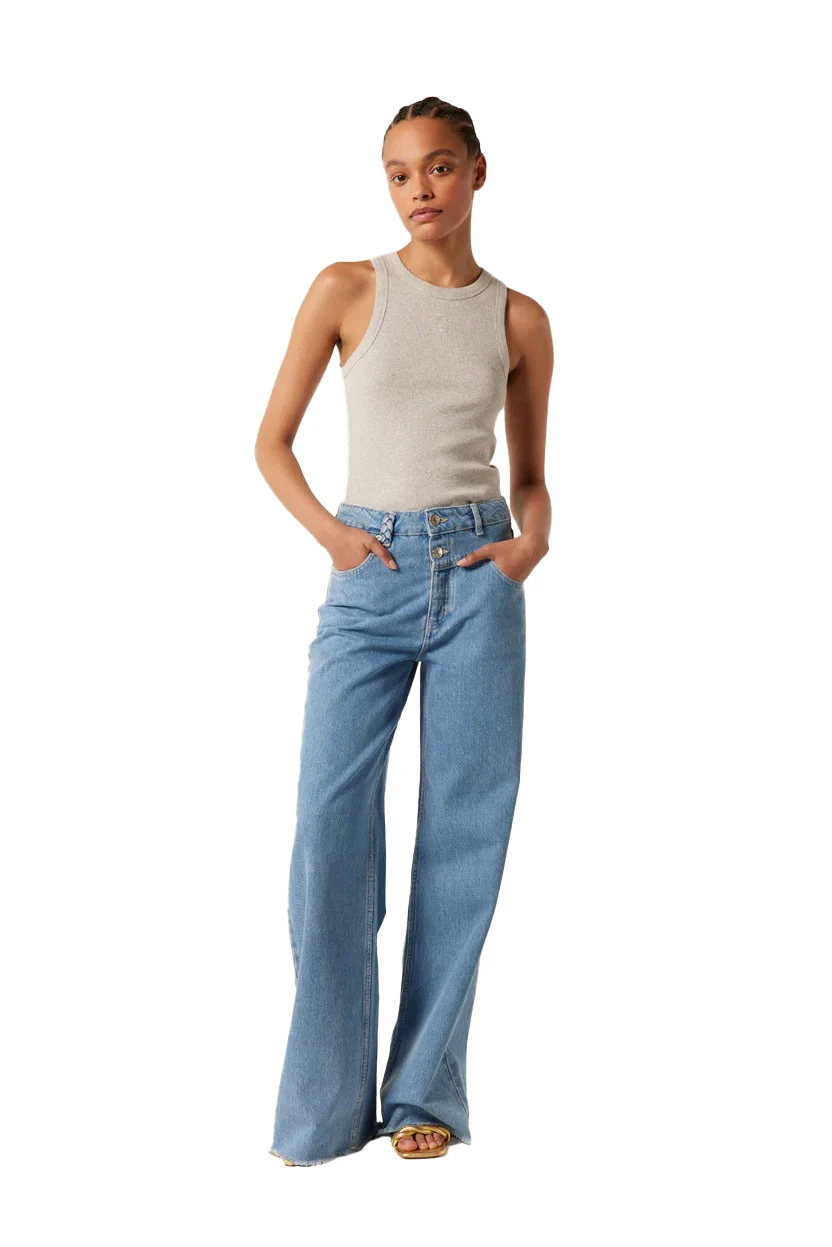 Double Belted Wide Leg Jeans Gallery