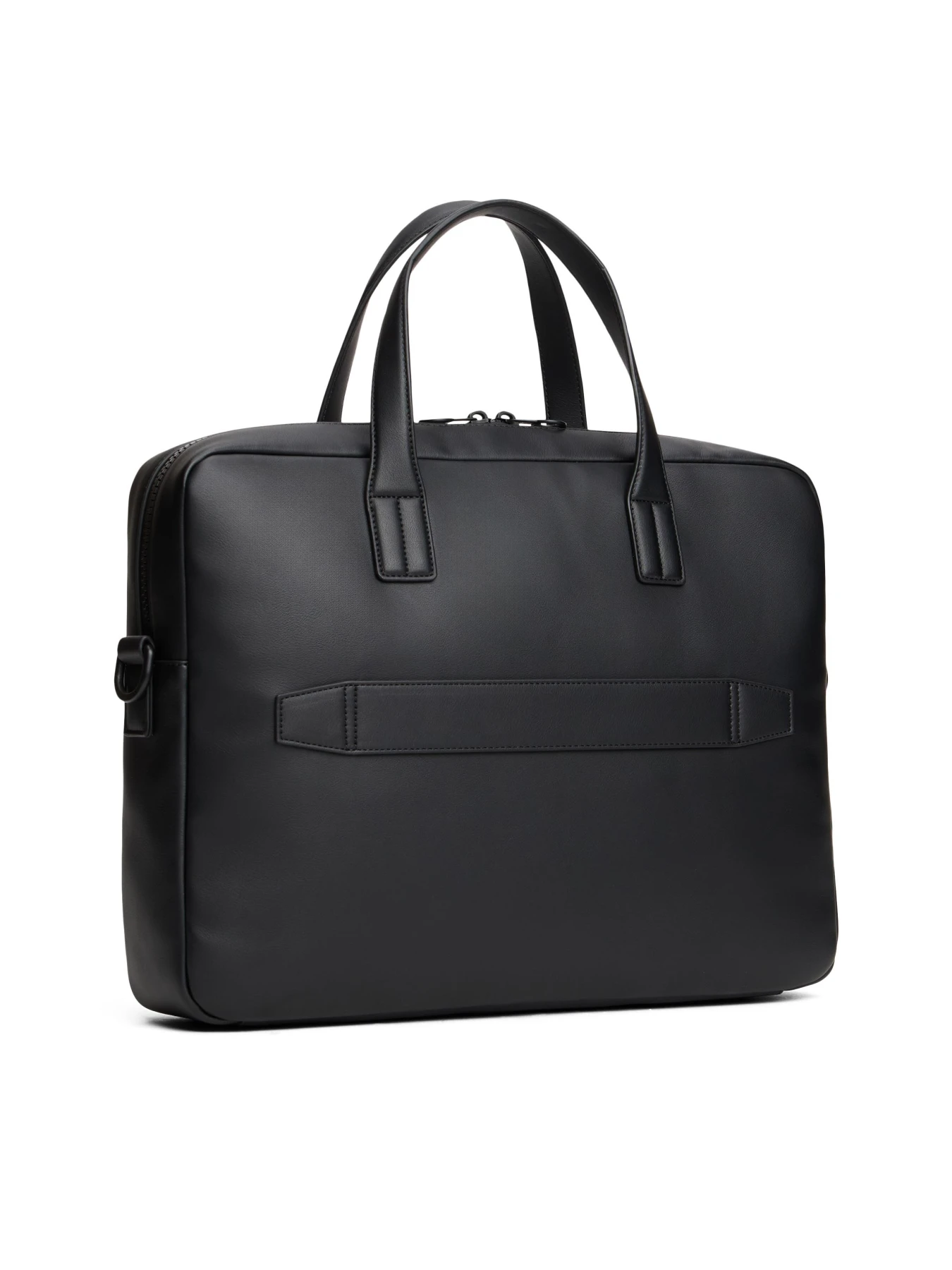 Flag Ribbed Pocket Leather Laptop Bag Gallery