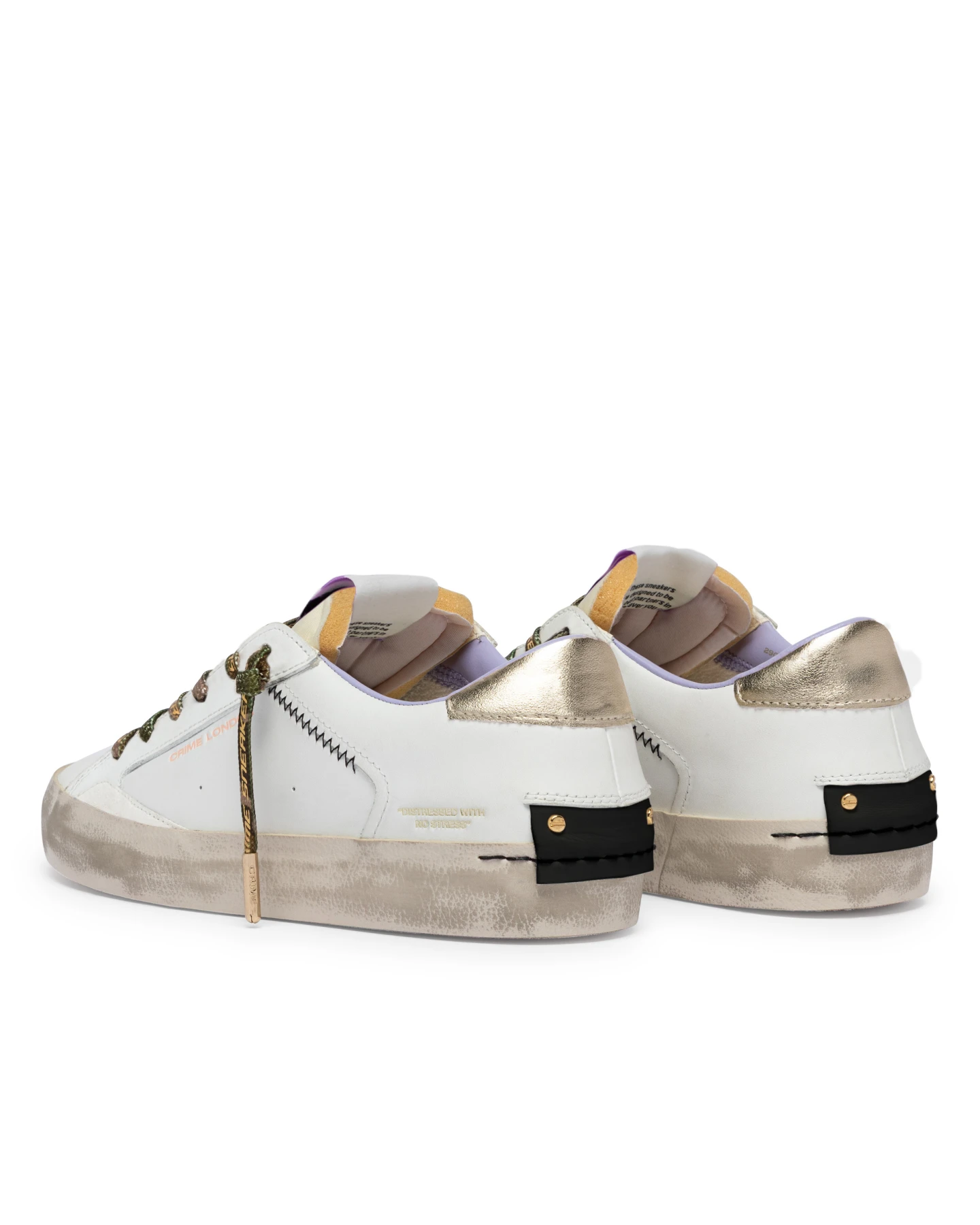 Distressed Sugar Plum Leather Sneakers Gallery