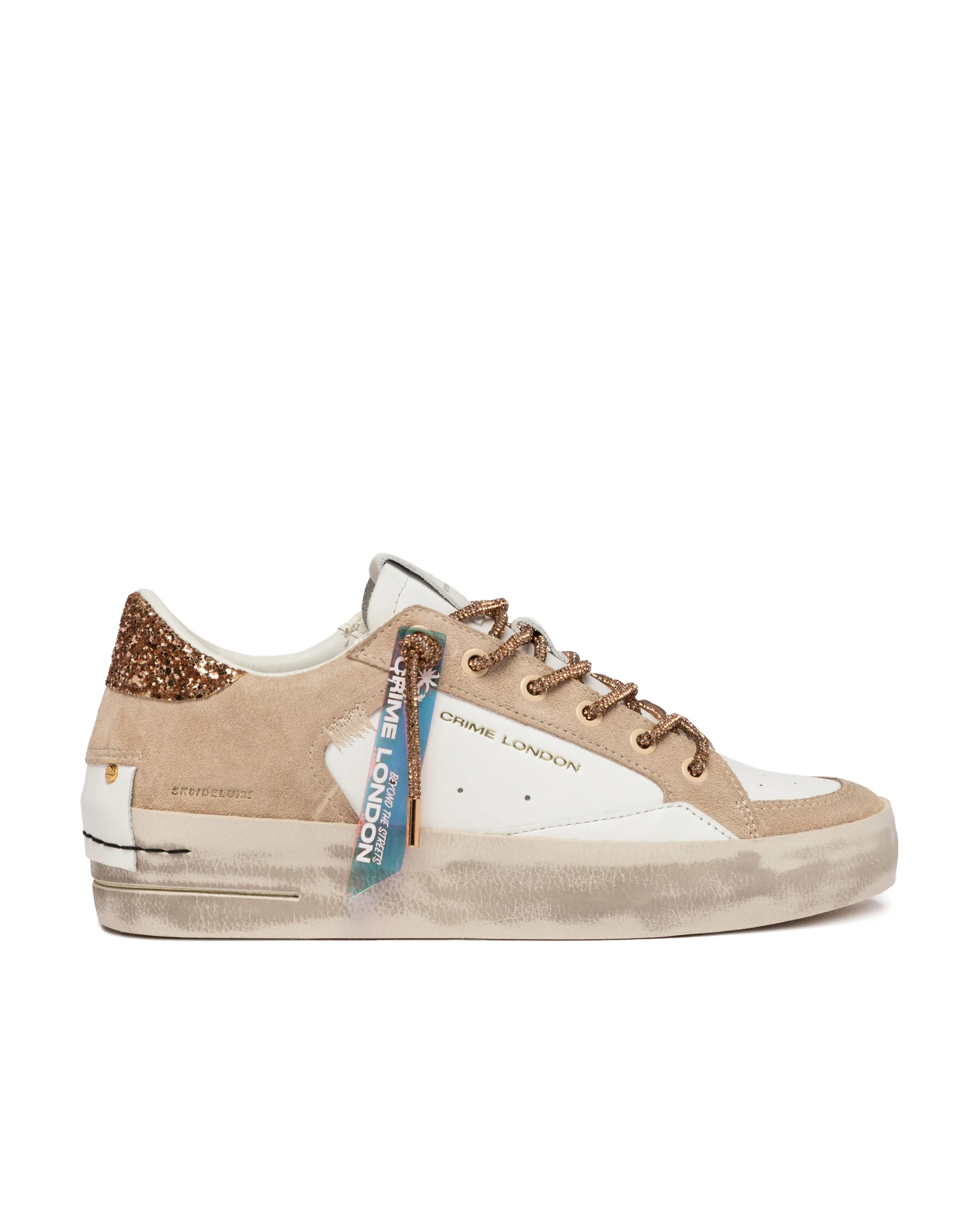 SK8 Deluxe Wedge Champagne Dust Suede & Leather Sneakers  Gallery
