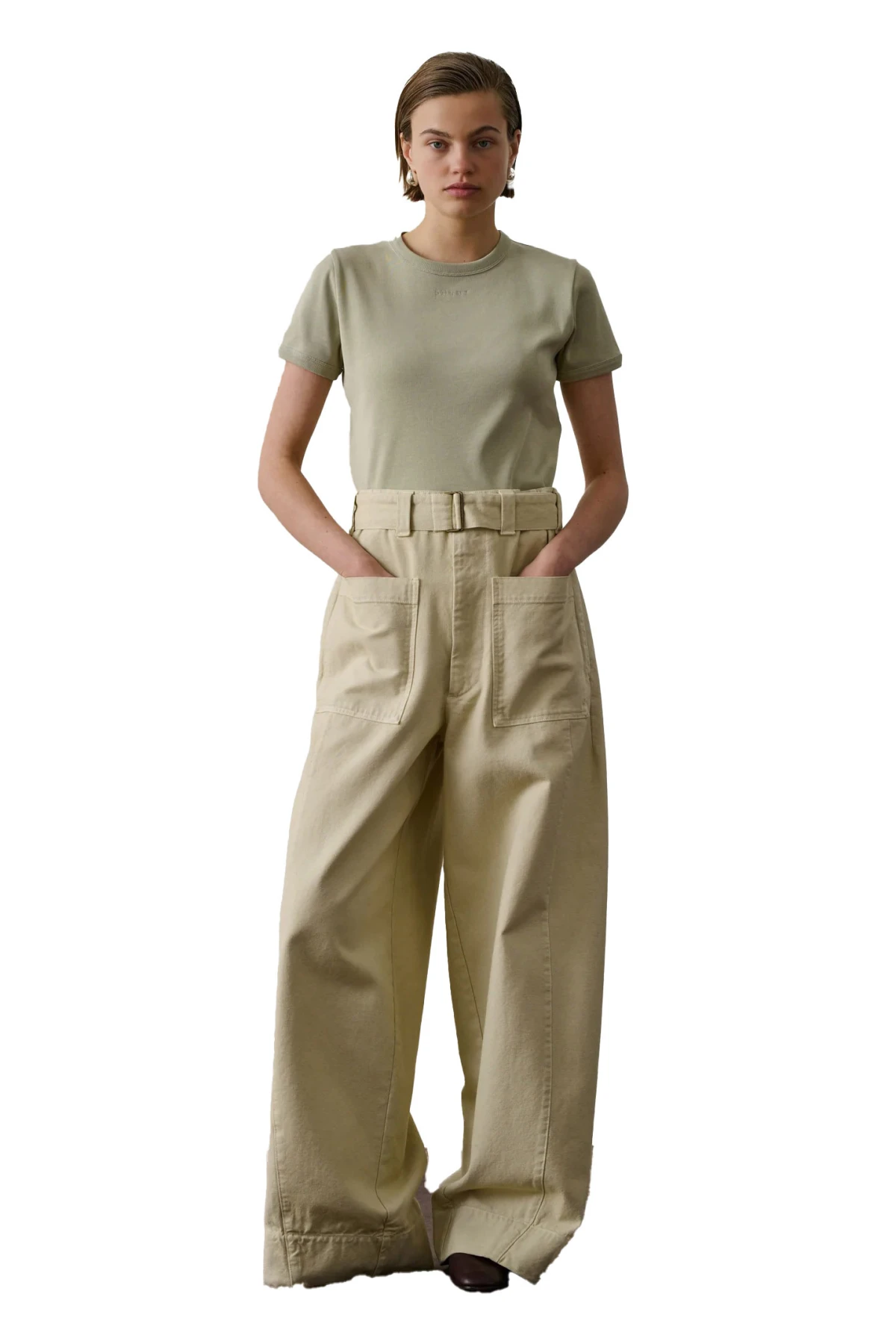 Crewneck Short-Sleeve T-shirt with Tonal Logo Detail Gallery