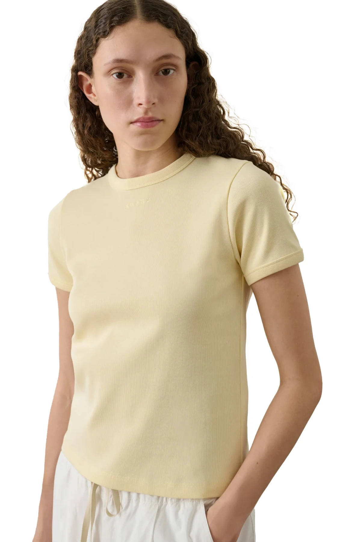 Crewneck Short-Sleeve T-shirt with Tonal Logo Detail Gallery
