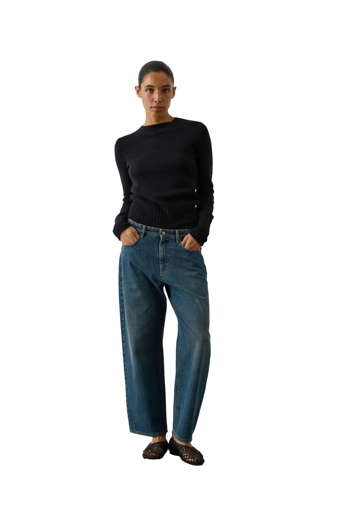 High-Waisted Relaxed Fit Straight-Leg Jeans Gallery