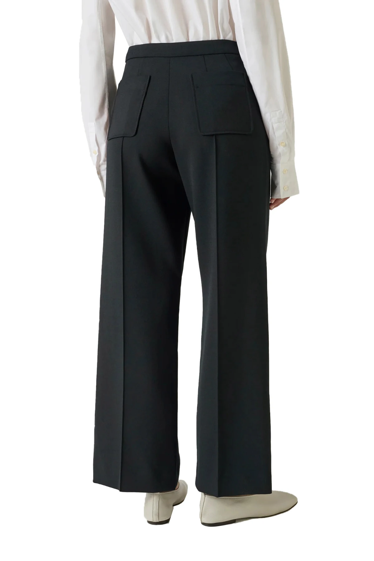 Slightly Flared Patch Pocket Tailored Trousers Gallery