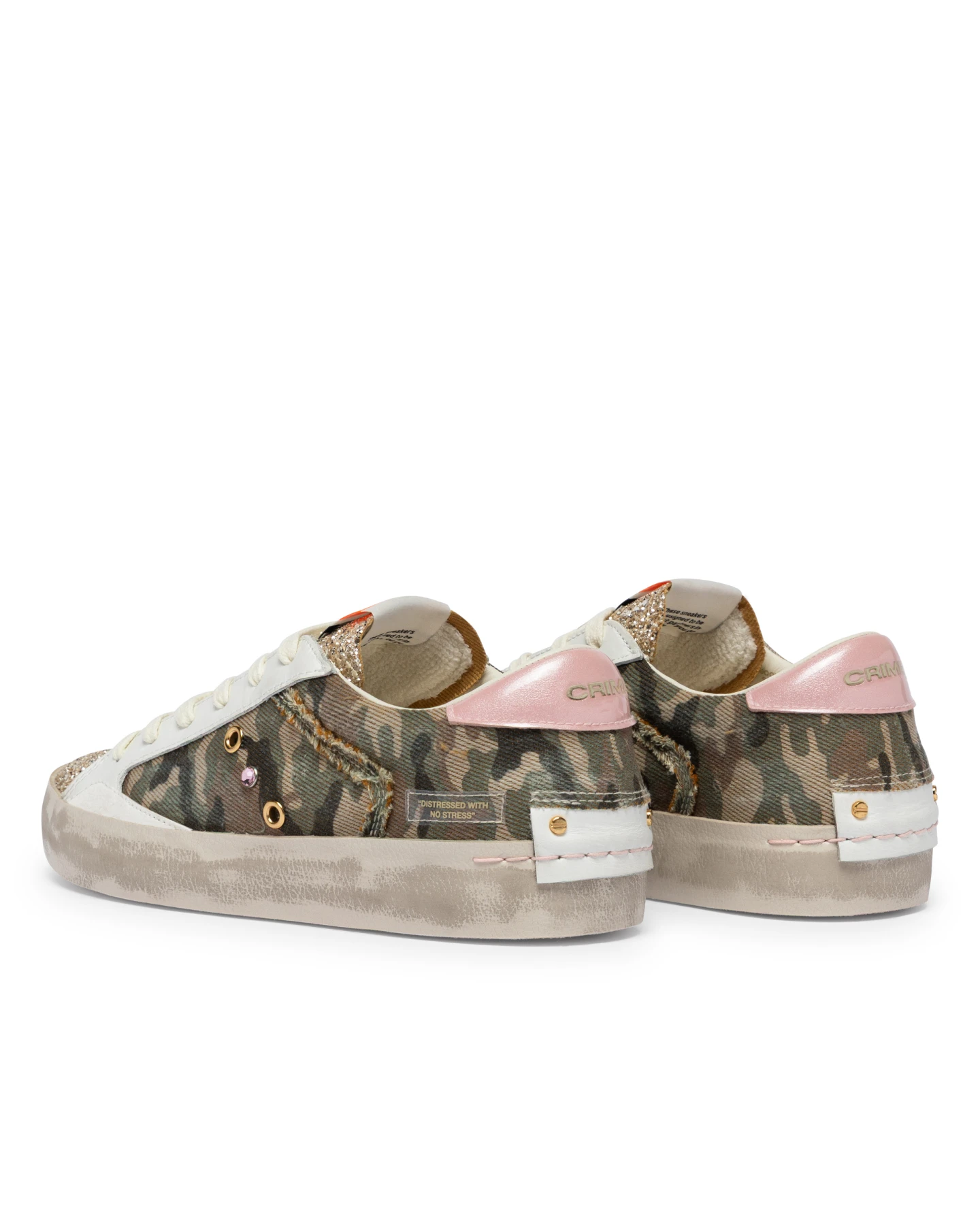 Distressed Flash Camo Sneakers with Glitter Gallery