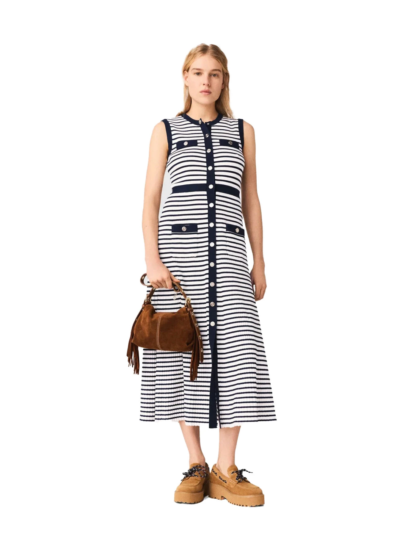 Breton Stripe Knit Maxi Dress Gallery