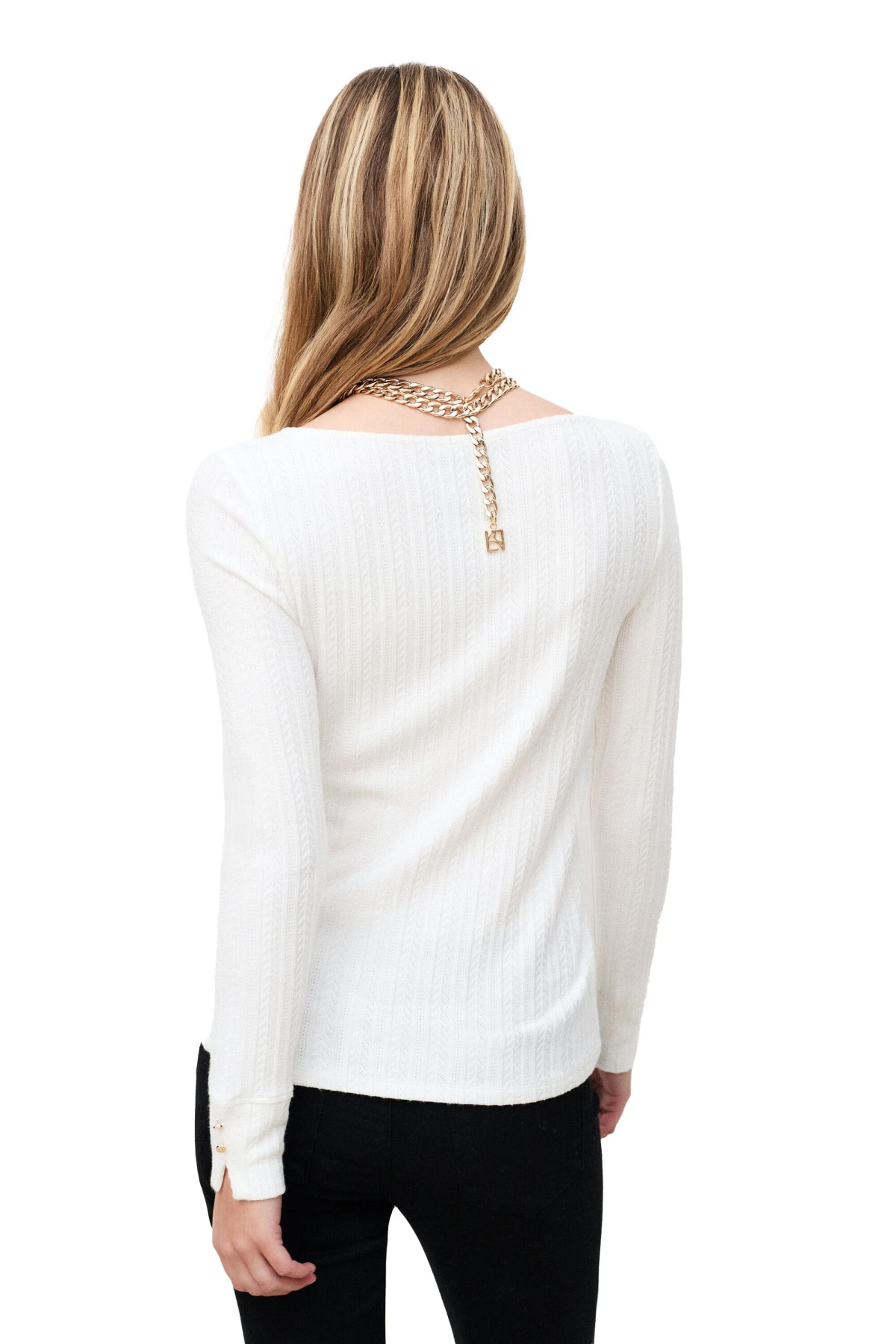 Boat Neckline Long Sleeve Top Gallery