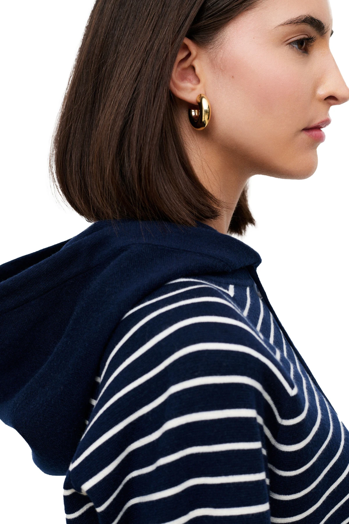 Striped Cardigan with Hood Gallery