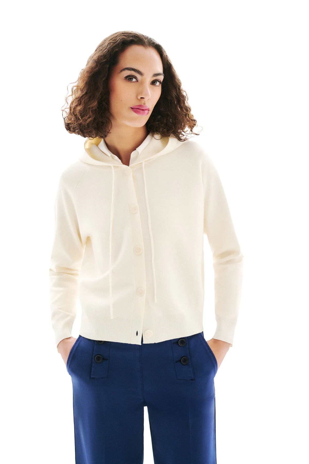 Hooded Buttoned Cardigan Gallery