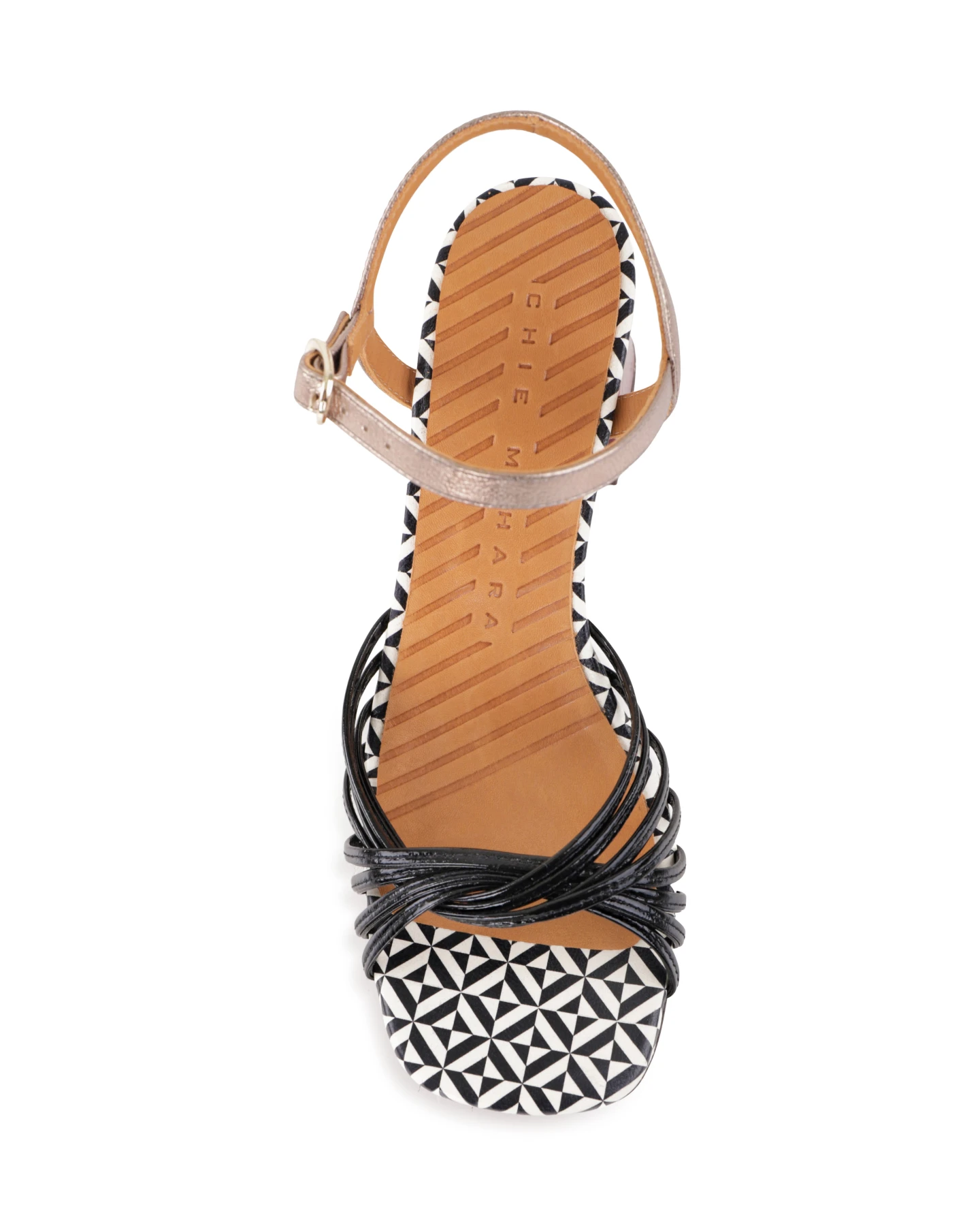 Patterned Platform Sandal with Silver Metallic Trim Gallery