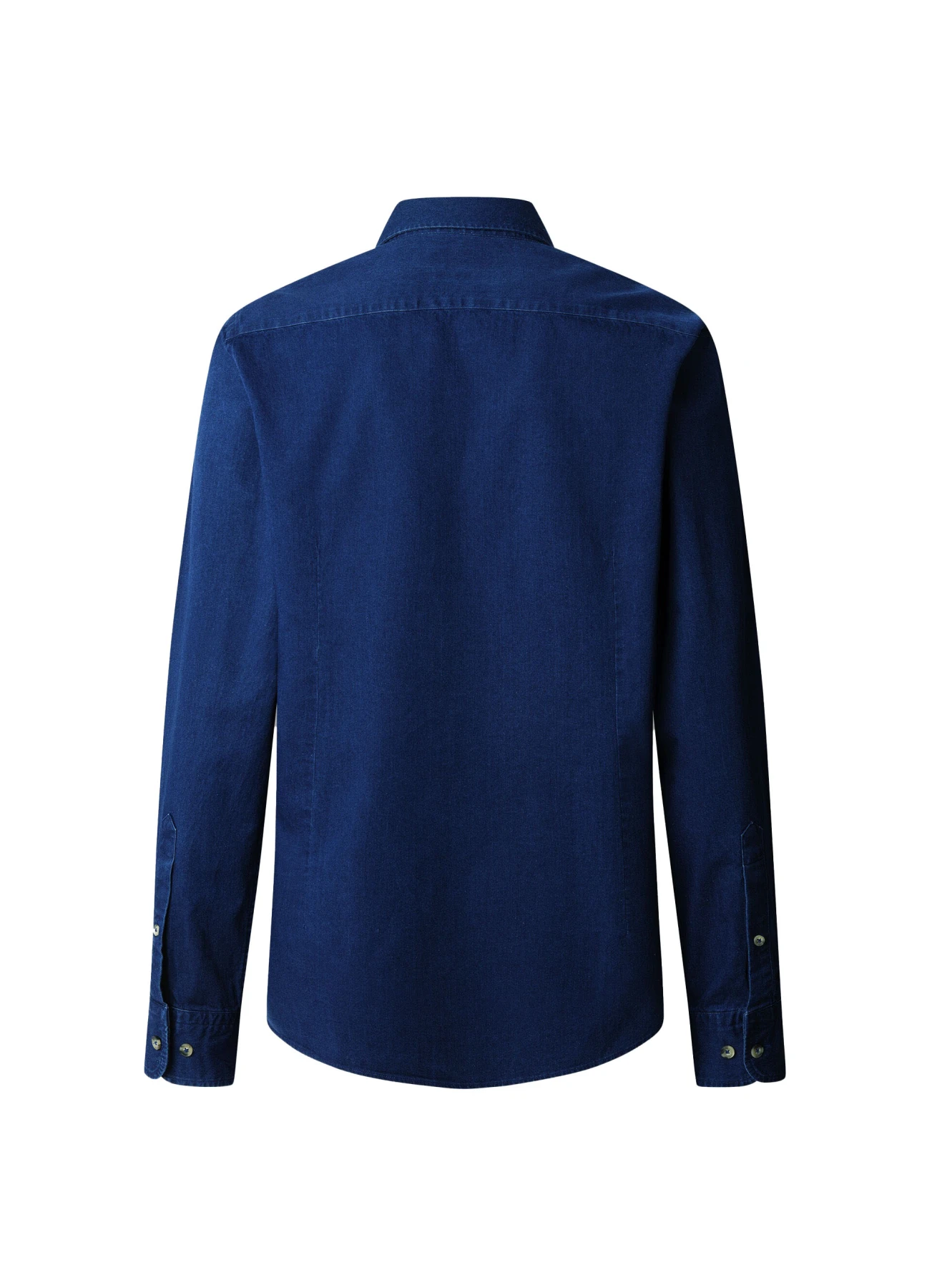 Tailored Fit Dark Blue Denim Shirt Gallery