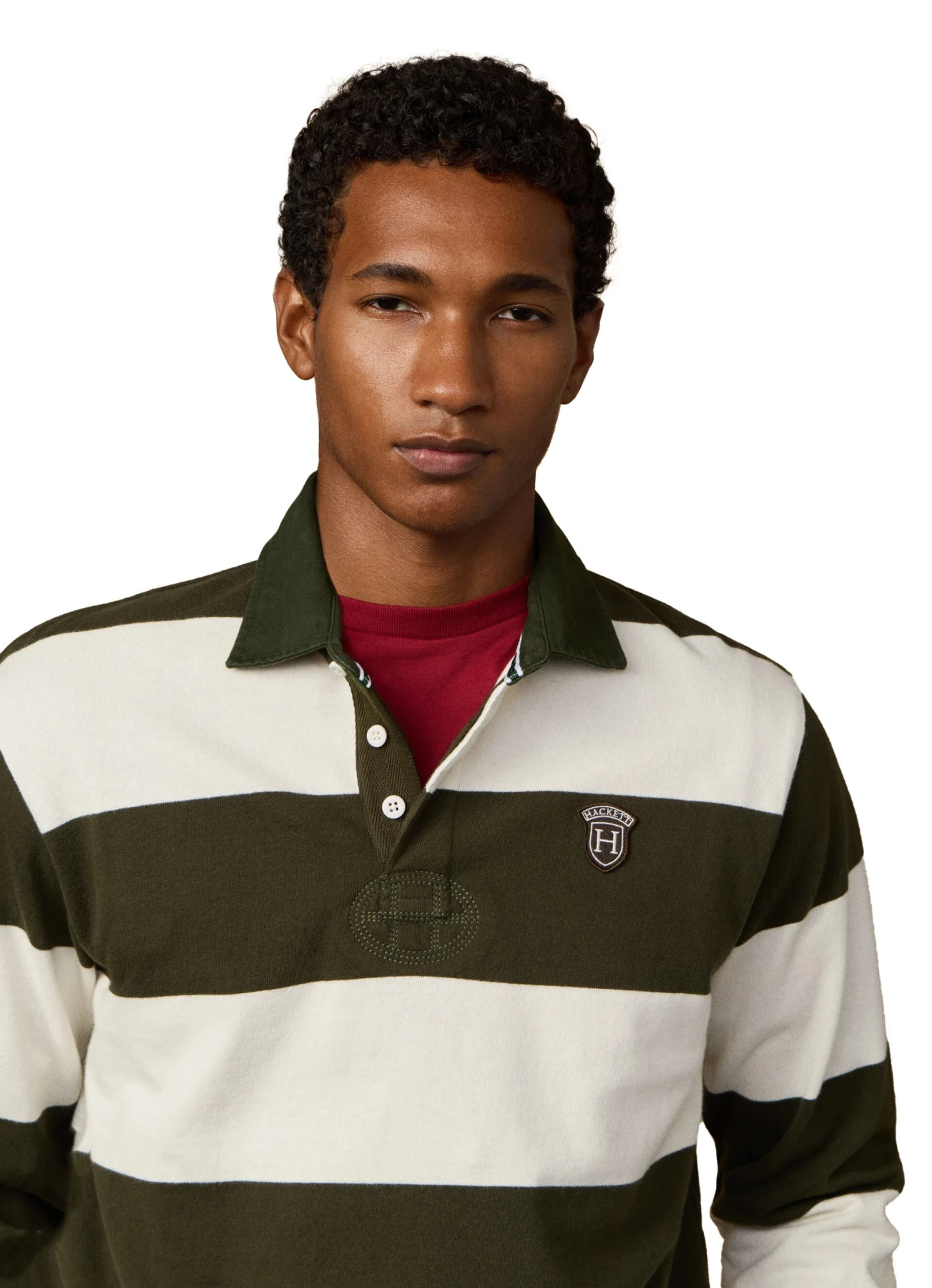 Classic Fit Long Sleeve Stripe Rugby Polo Gallery