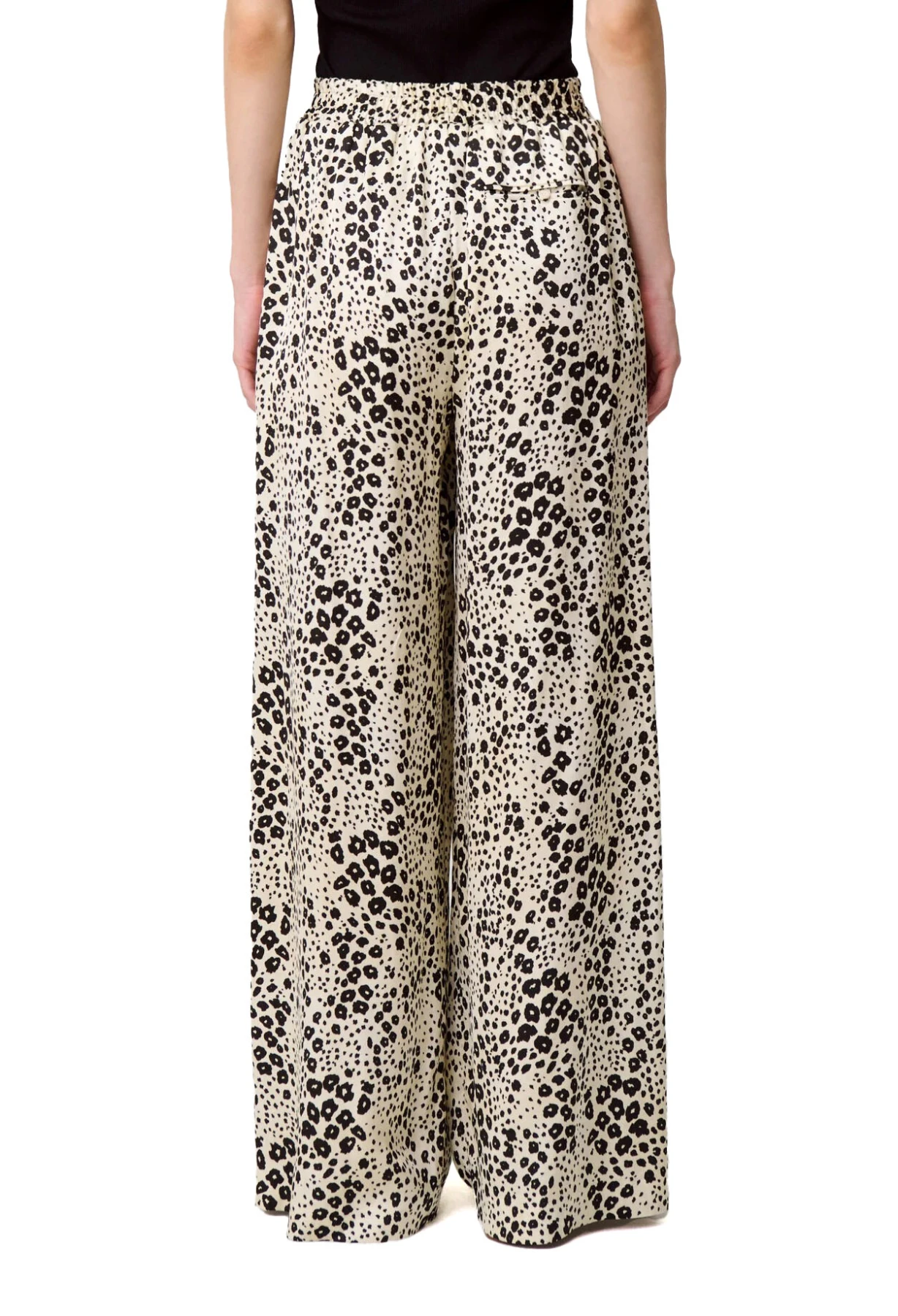 Animal Print Satin Wide Leg Trousers Gallery
