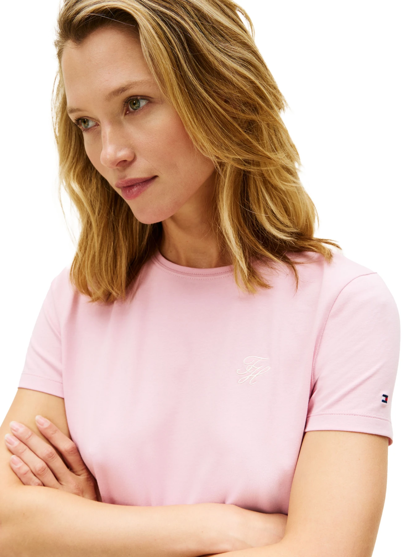 Logo Embroidery Jersey Crew Neck T-Shirt Gallery