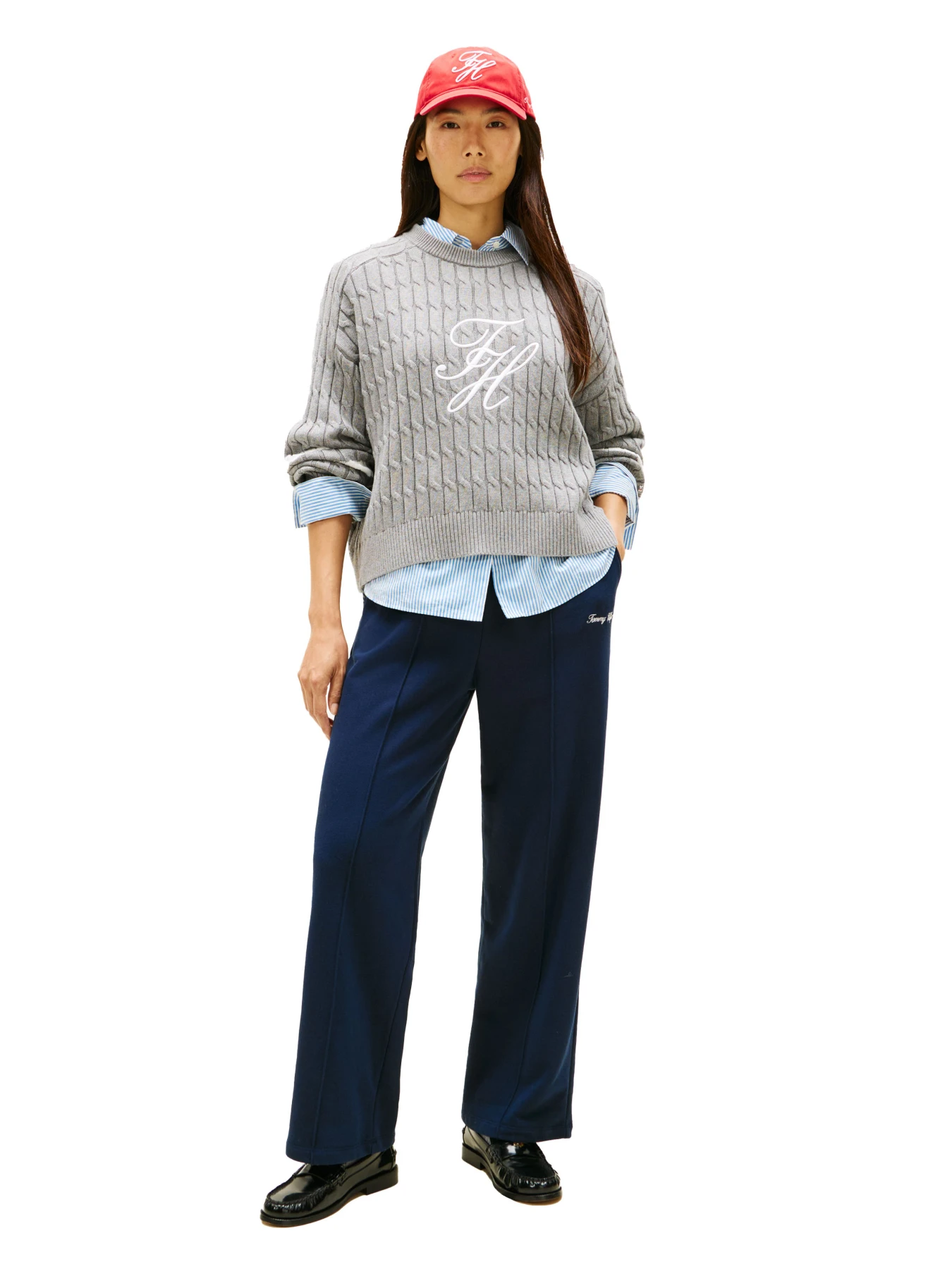 Logo Embroidery Wide Leg Joggers Gallery