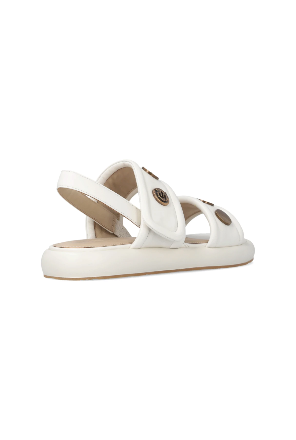 Padded Nappa Leather Sandals with Metallic Details Gallery