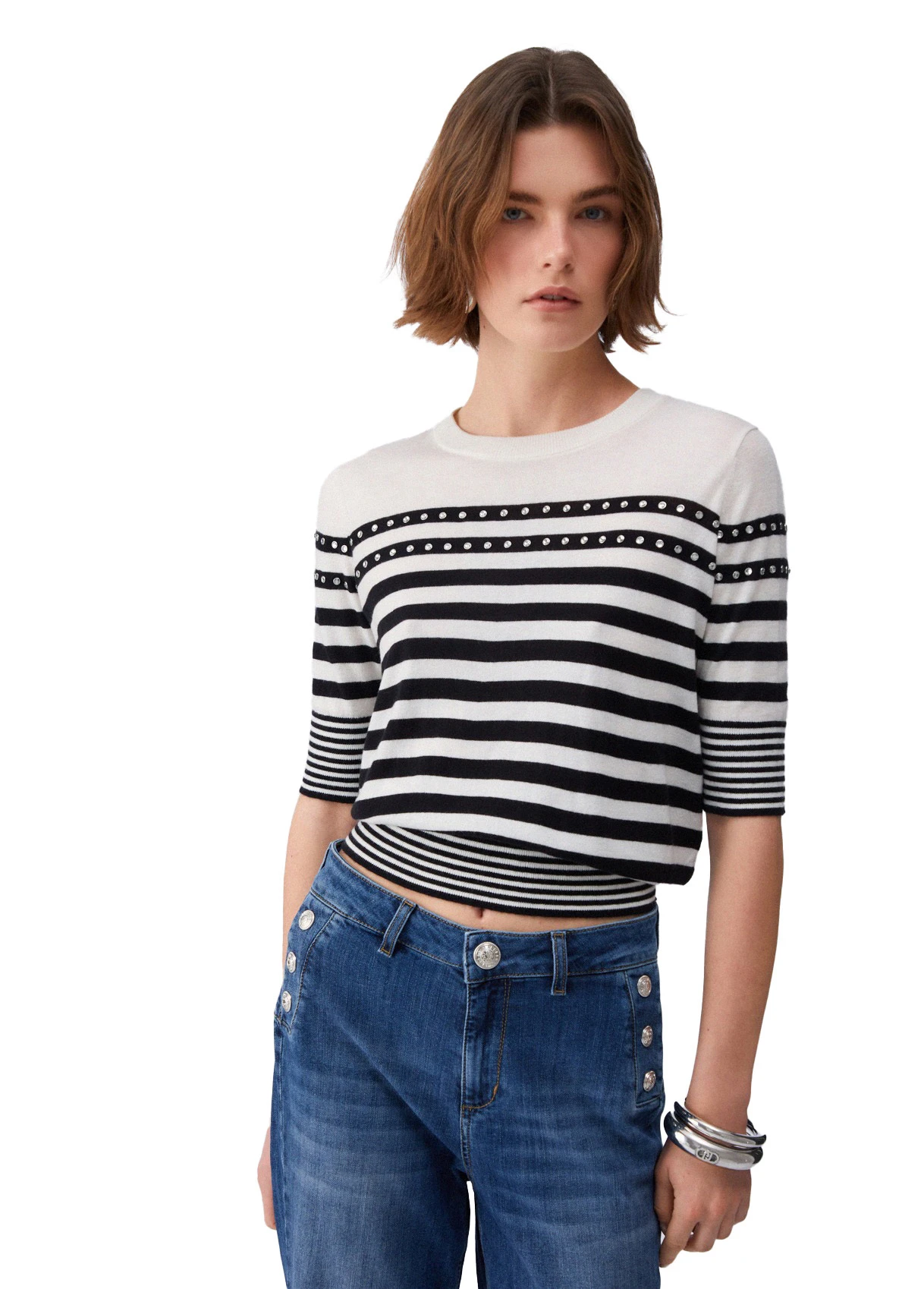 Crew Neck Striped Jumper Gallery