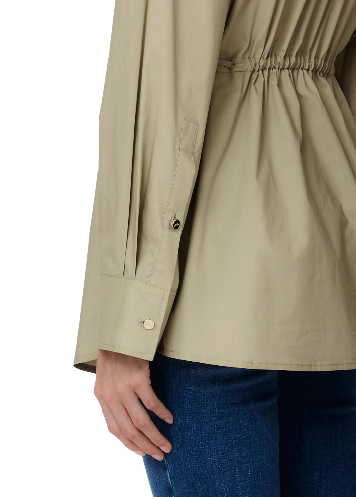 Cinched-Waist Poplin Shirt Gallery