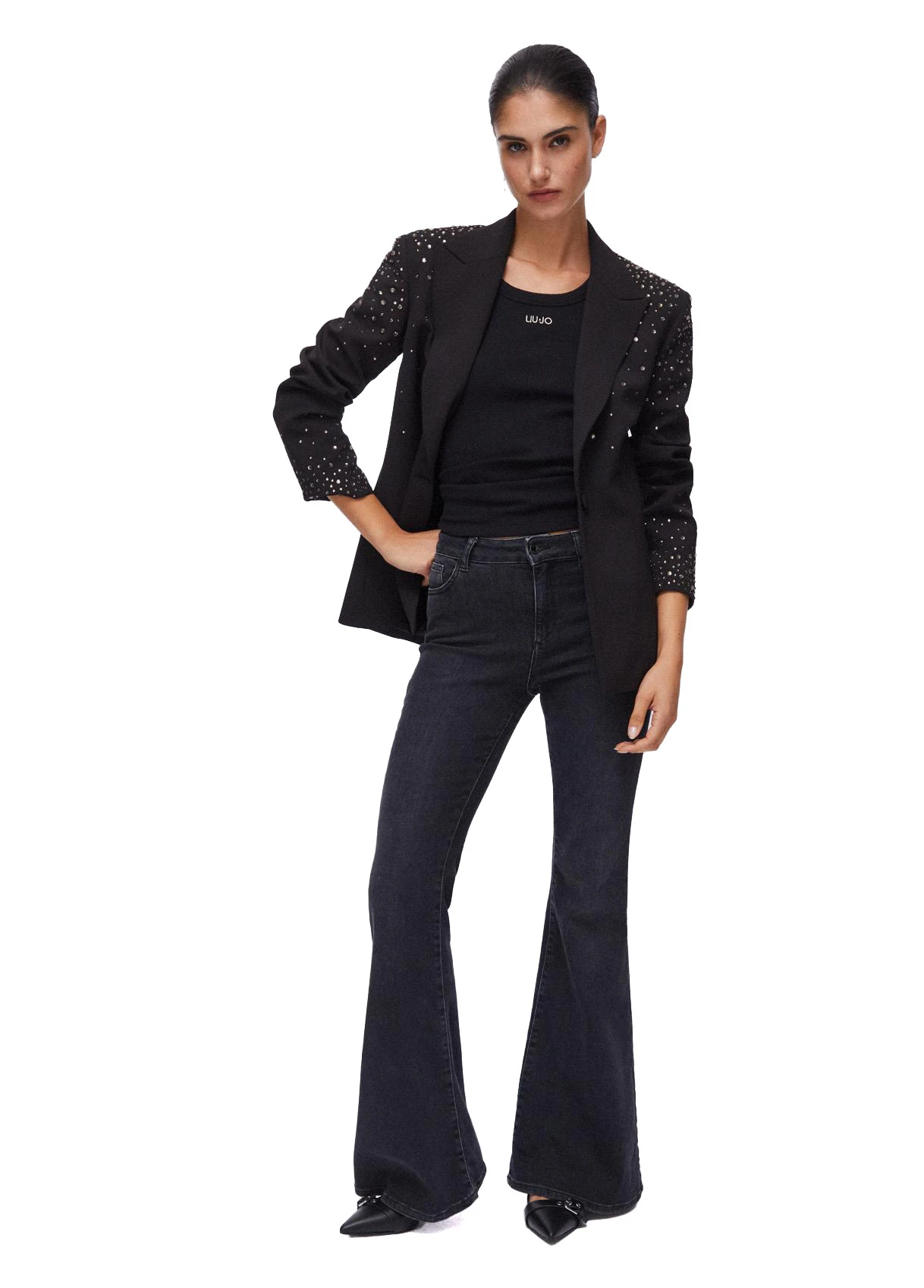 Slim Fit Blazer with Jewel Embroidery Gallery
