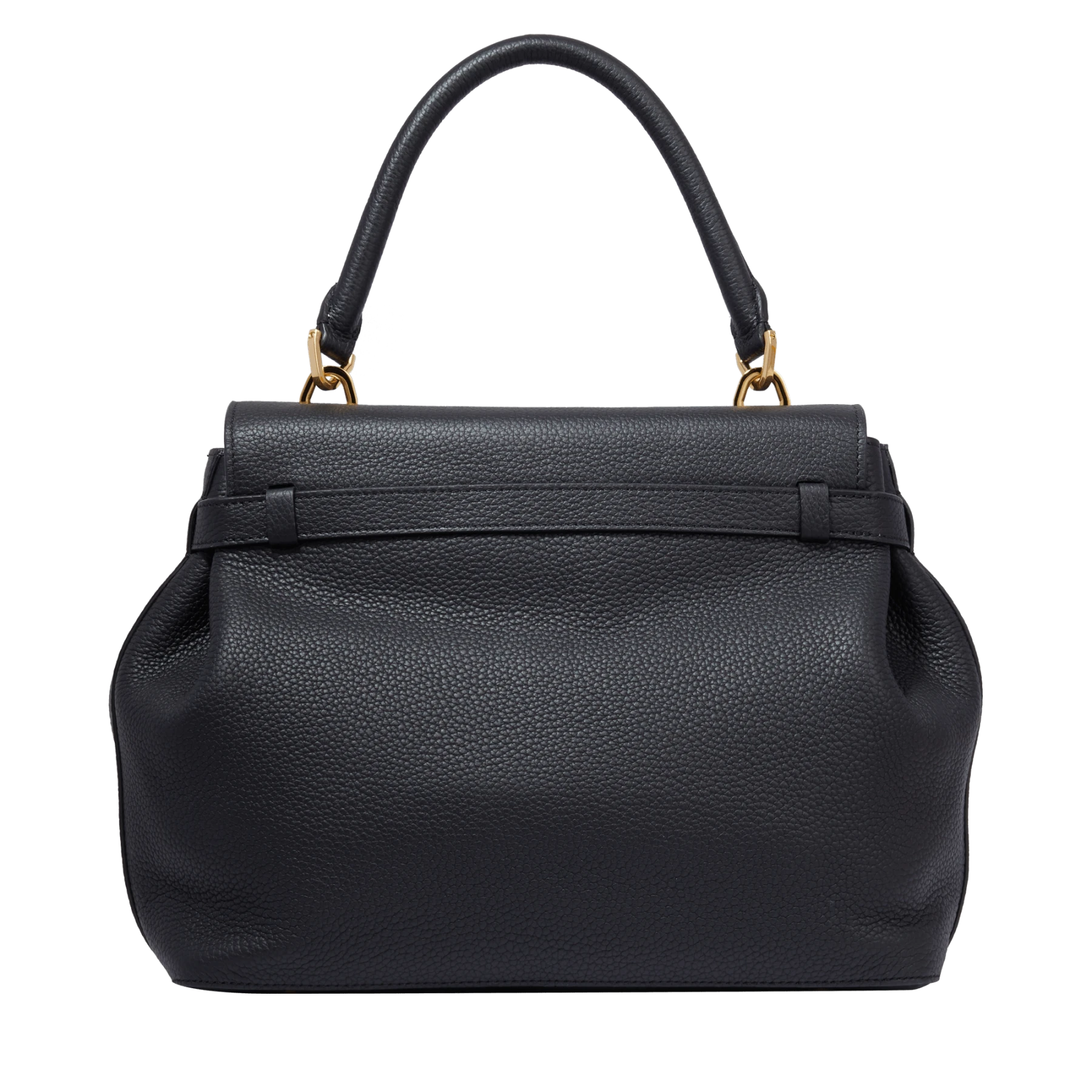 Black Grained Leather Medium Handbag Gallery