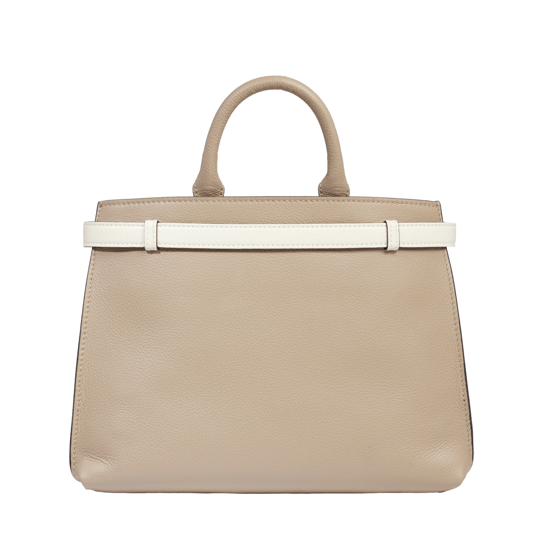 Dual Color Large Leather Tote Bag  Gallery