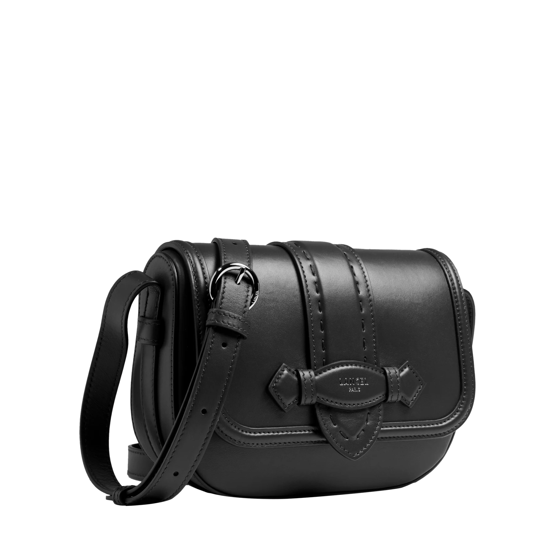 Black Sienna Flap-detail Leather Crossbody Bag Gallery