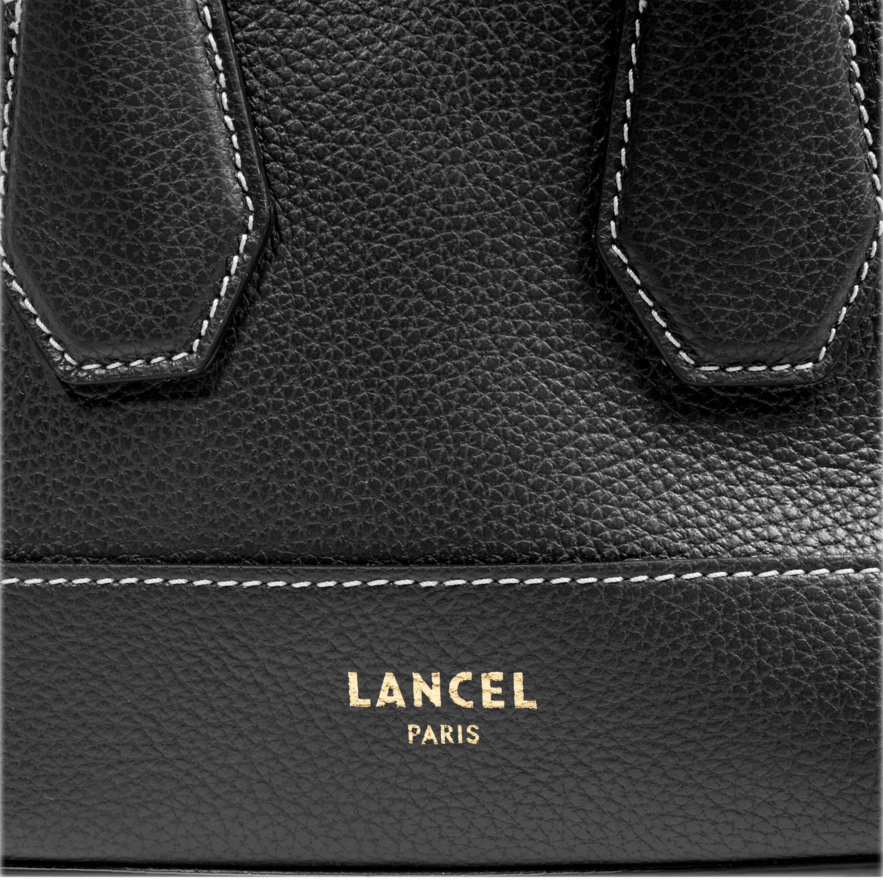 Black Small Grained Leather Dome Top-Handle Bag Gallery