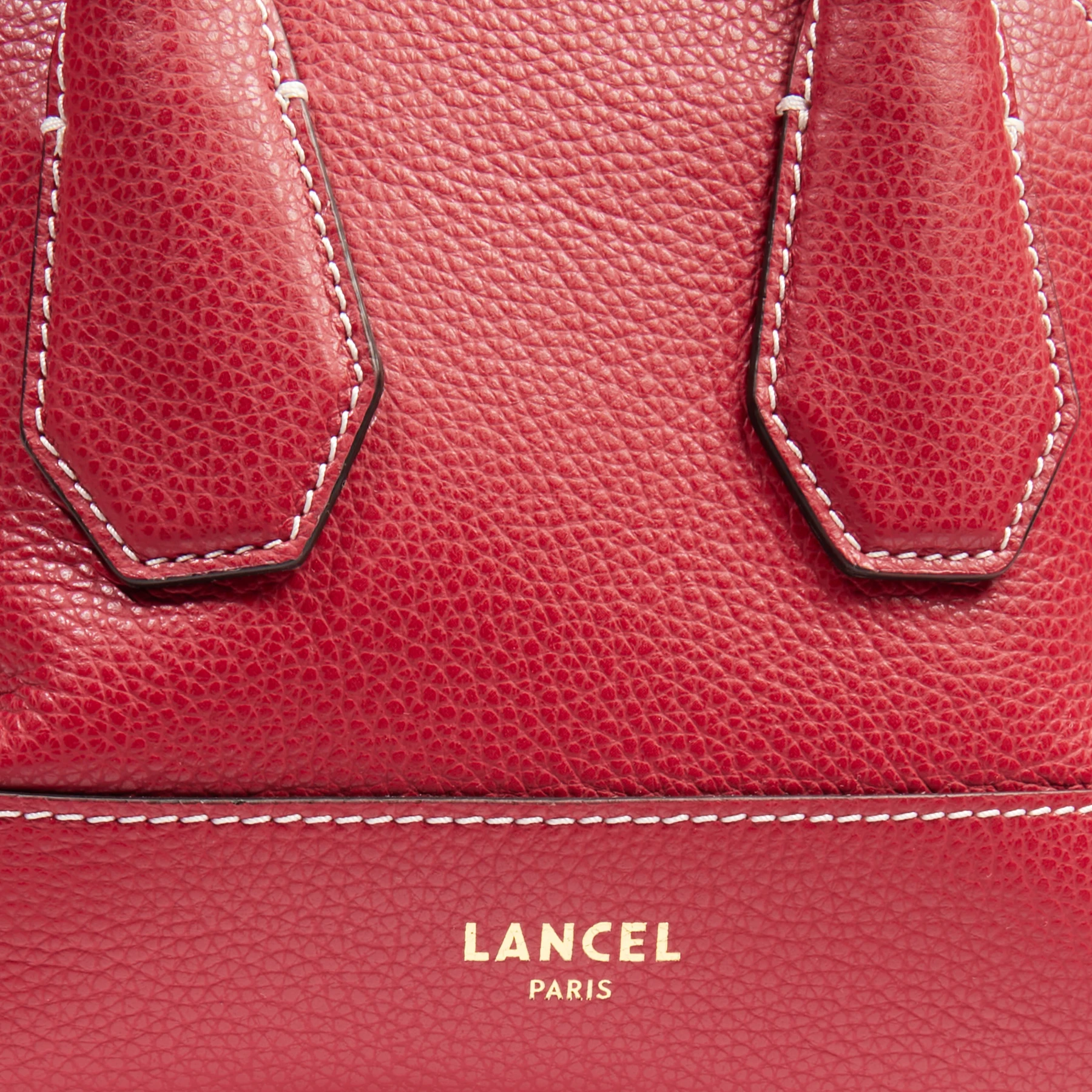 Red Small Grained Leather Dome Top-Handle Bag Gallery