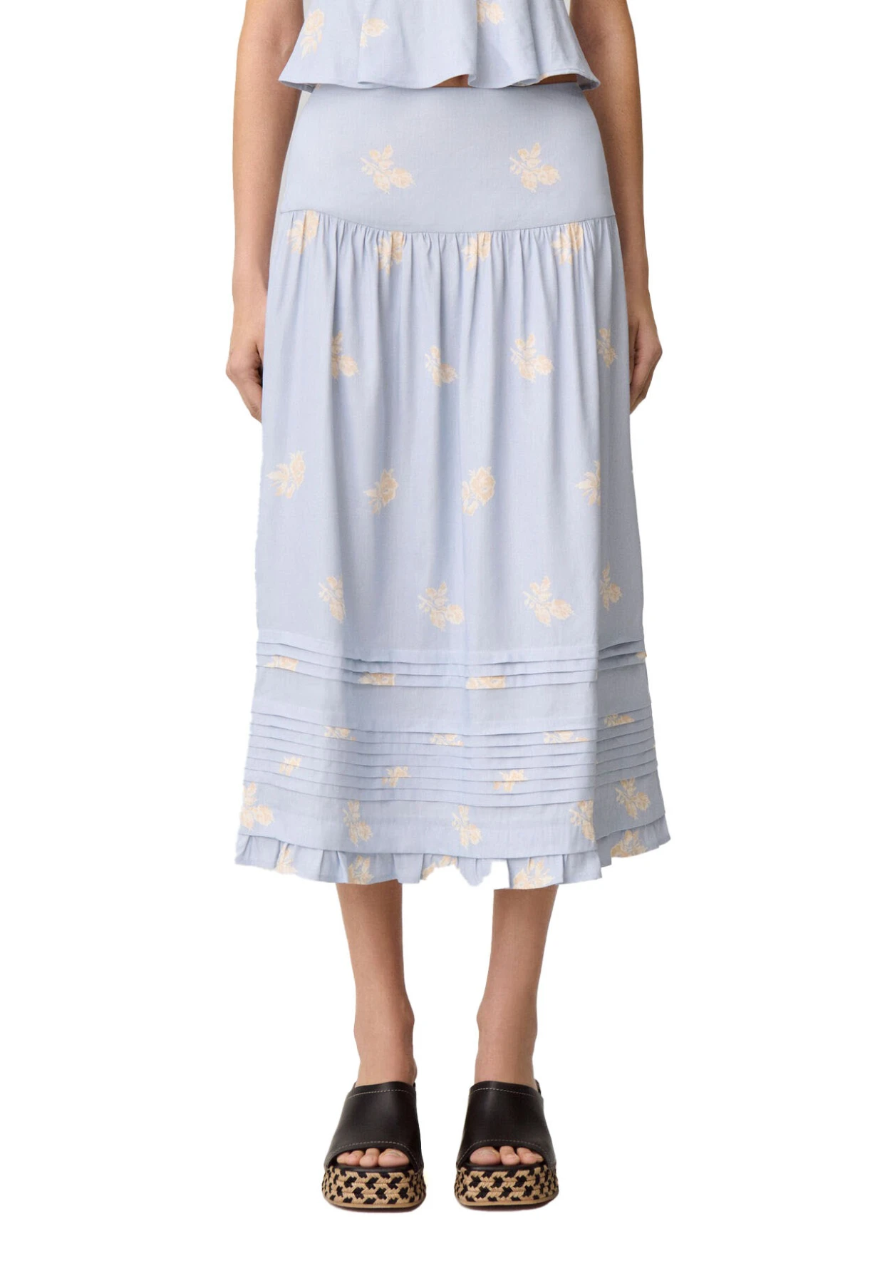 Flared Floral Midi Skirt Gallery