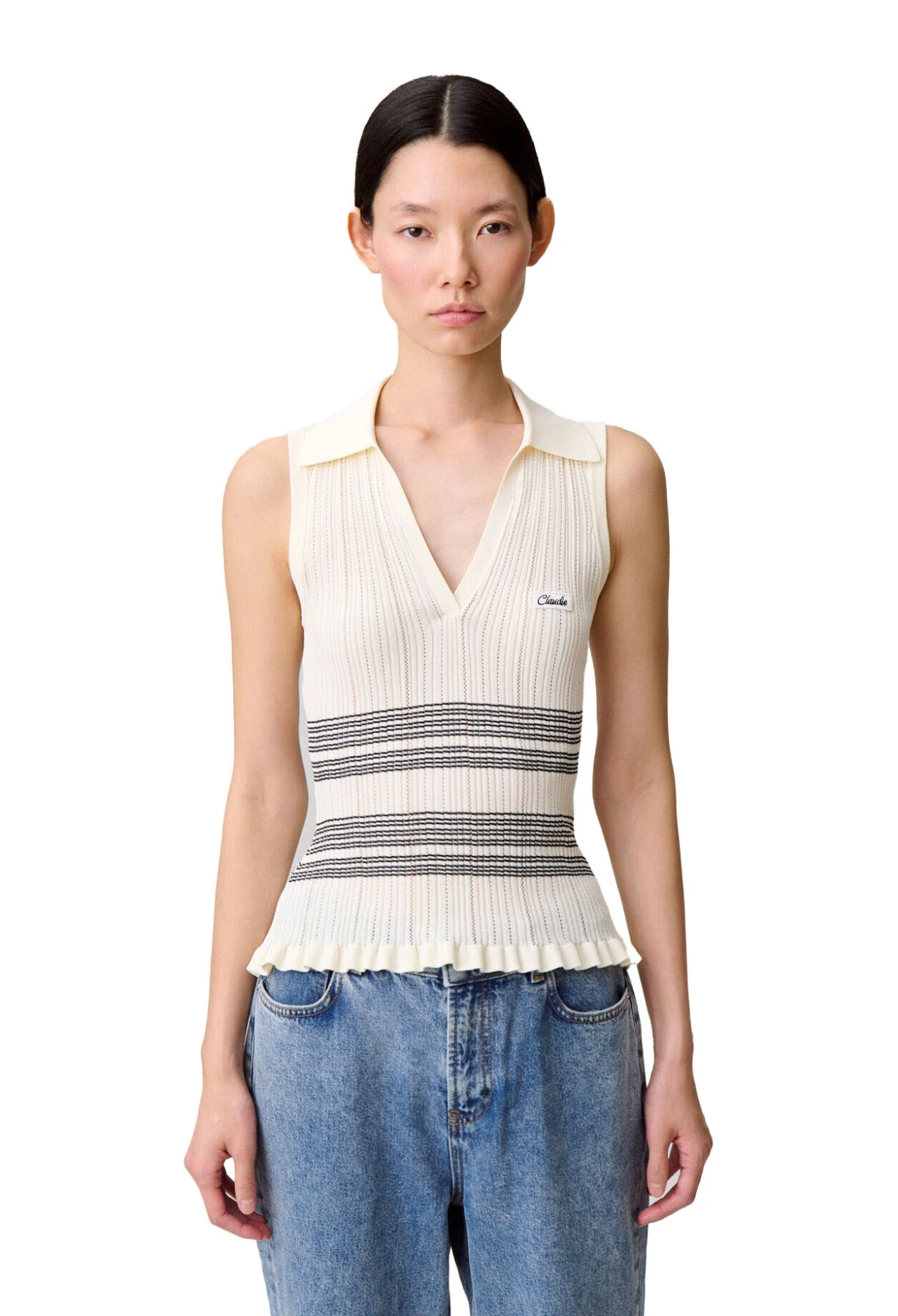 Sleeveless Fine Knit Top Gallery