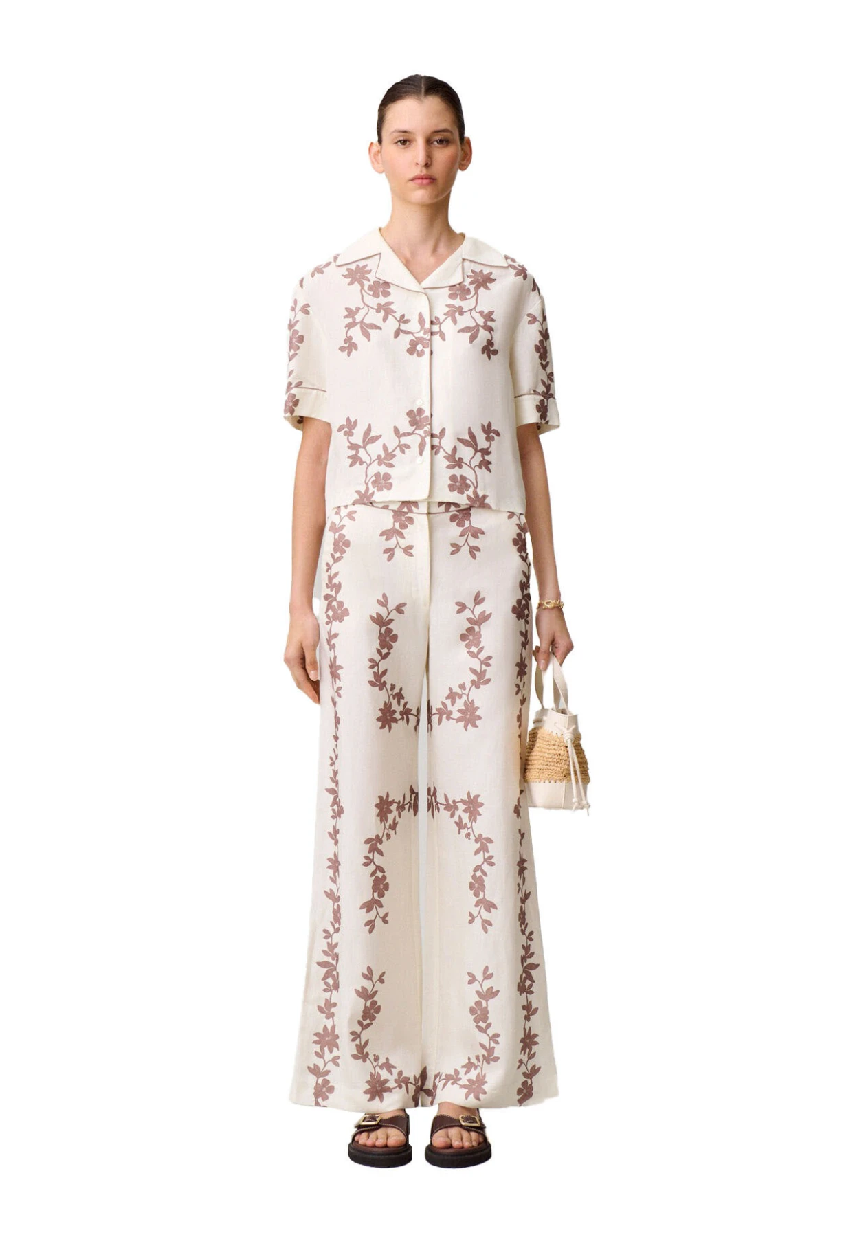 Floral Wide-Leg Trousers Gallery