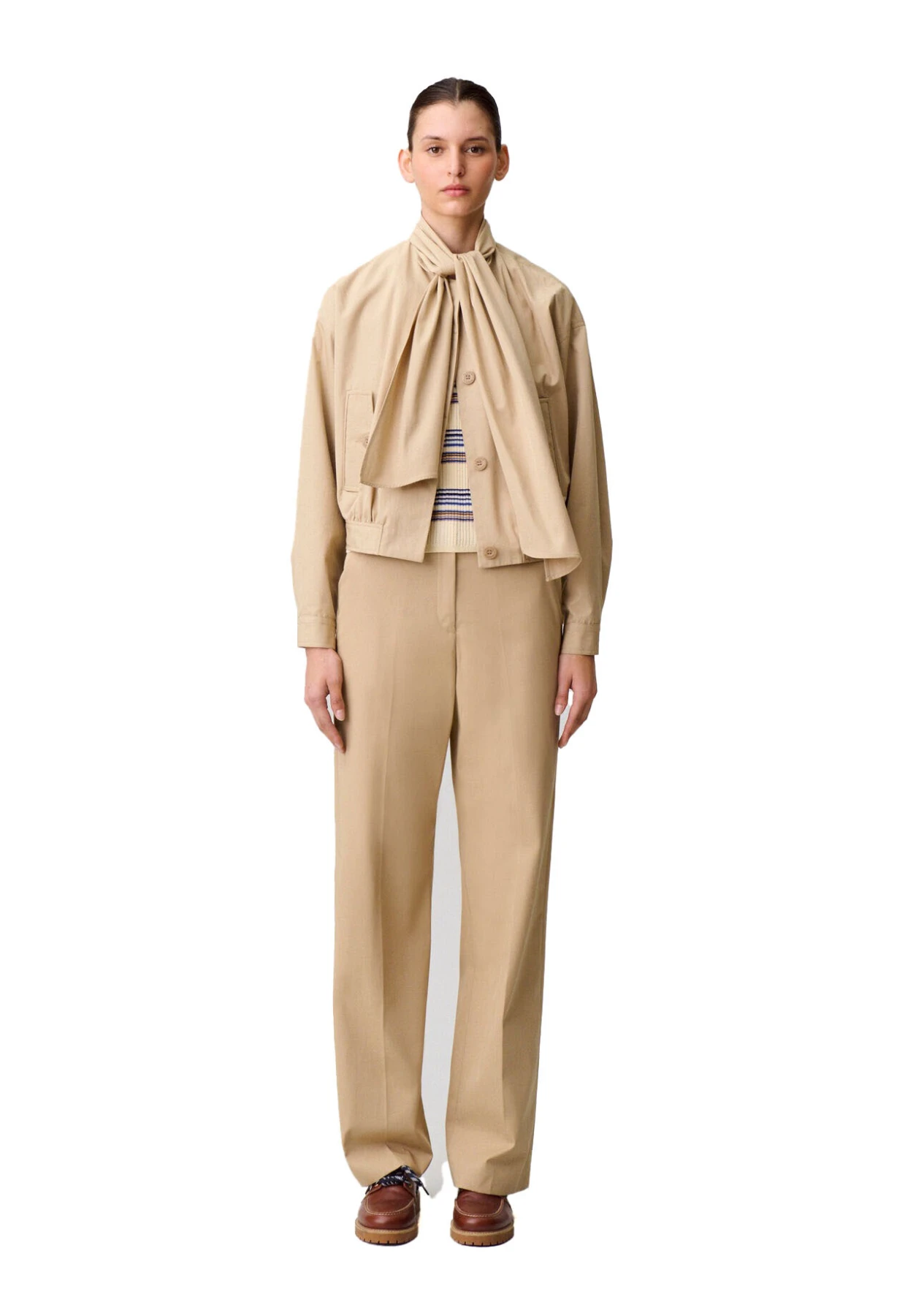 Short Trench Coat with a Removable Pussy-bow Gallery