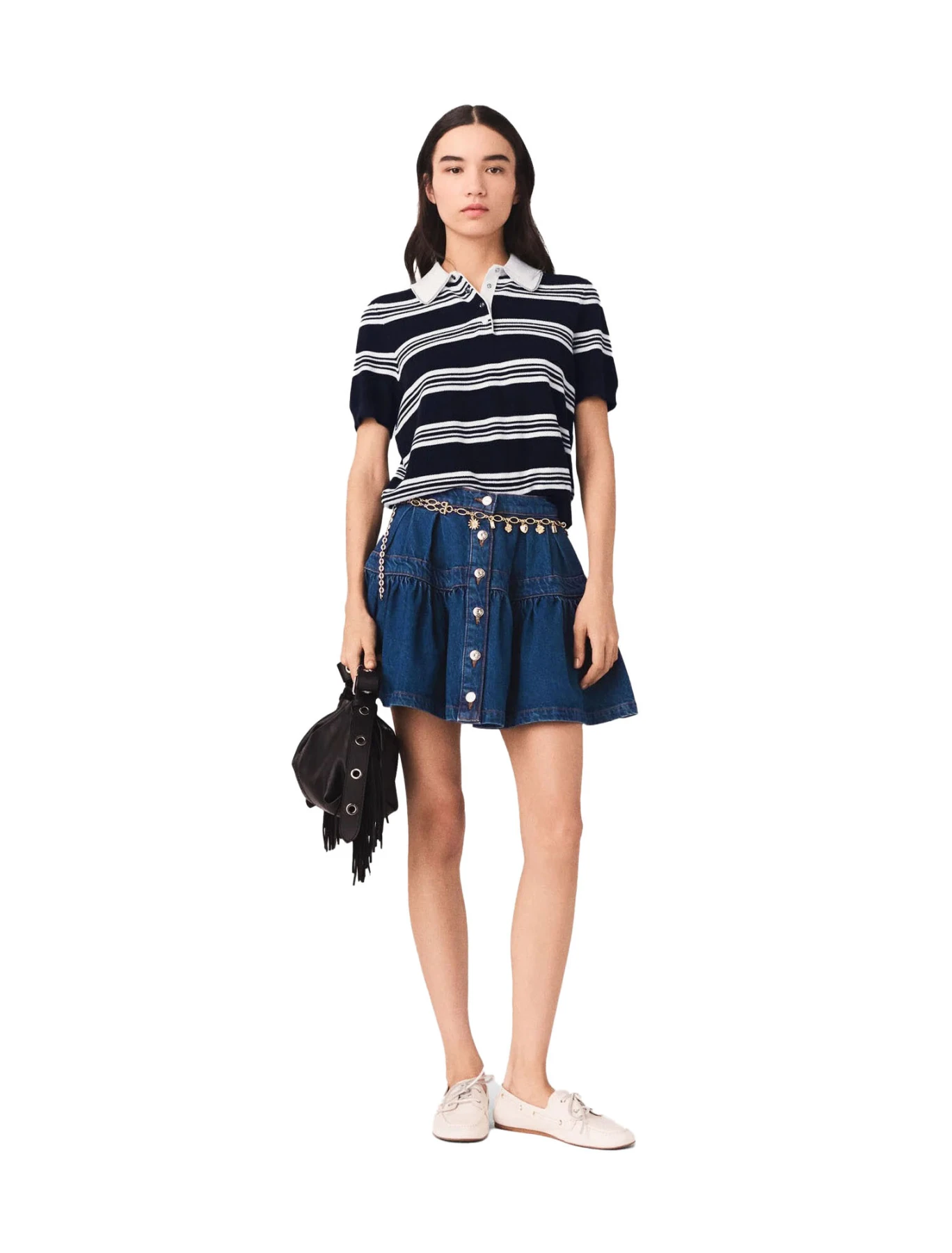 Short Denim Buttoned Skirt Gallery