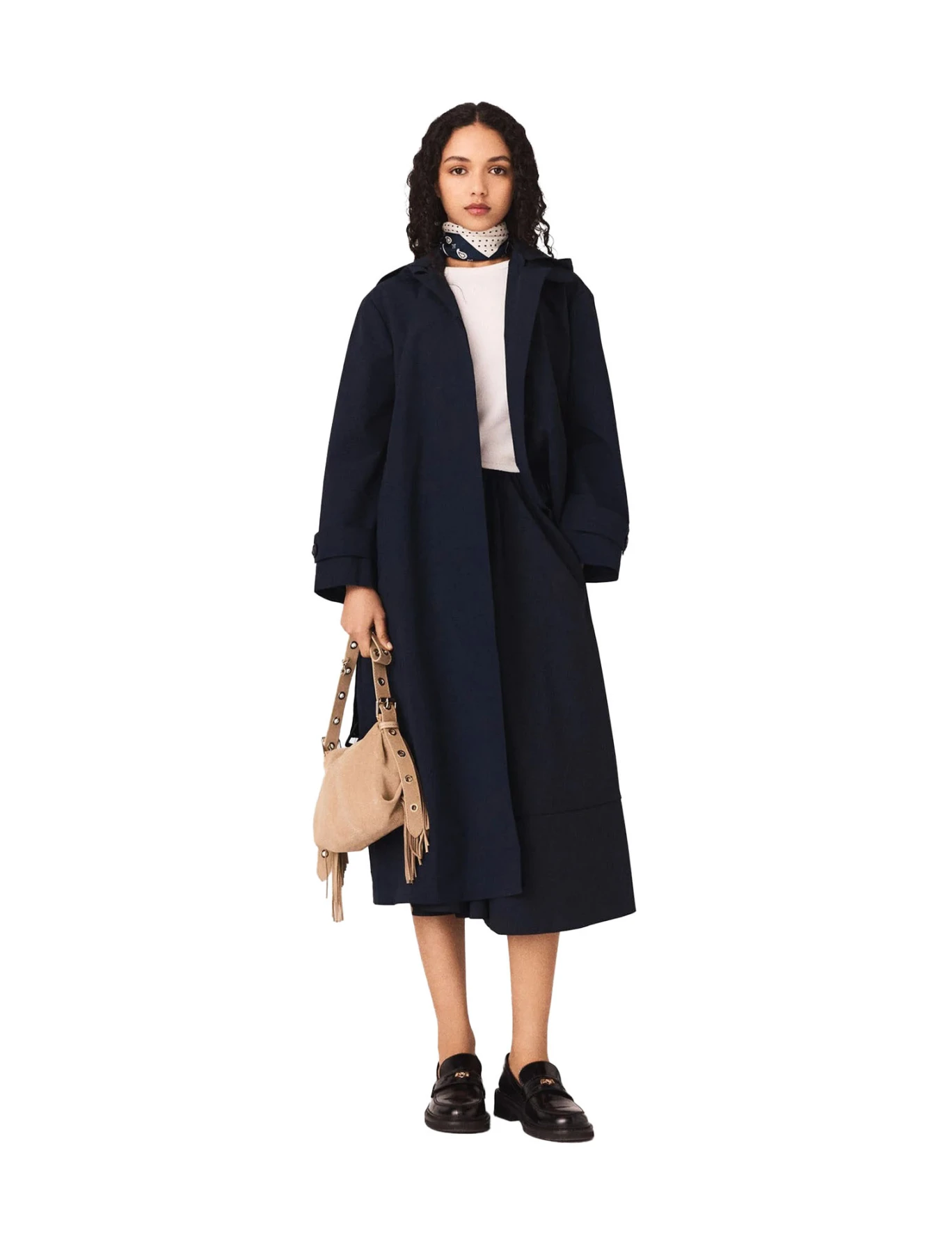 Removable Rhinestone-Hood Trench Coat Gallery