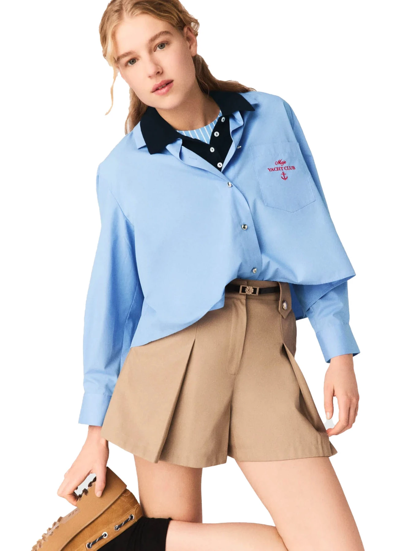 Pleated Cotton Shorts Gallery