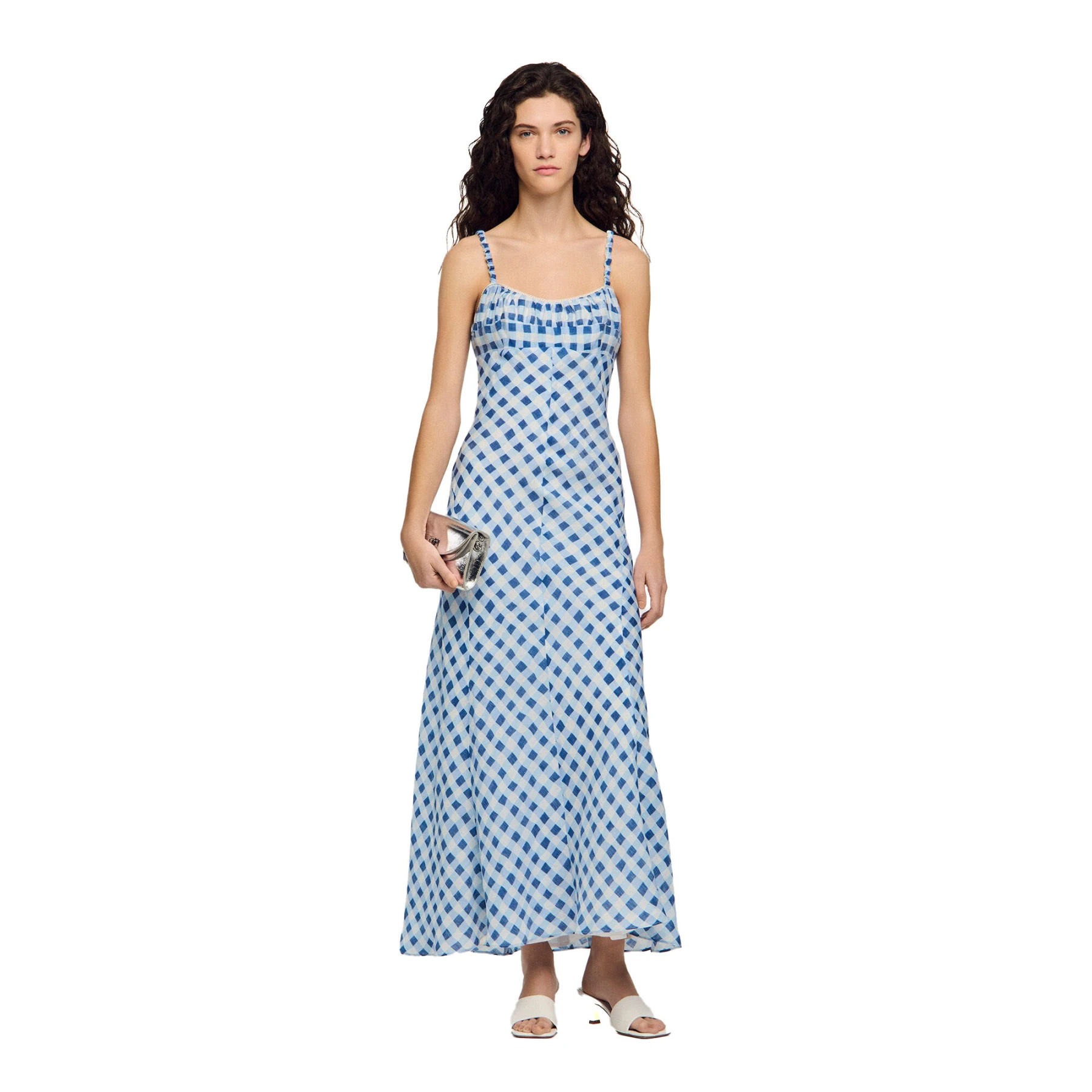 Gingham Linen Maxi Dress Gallery
